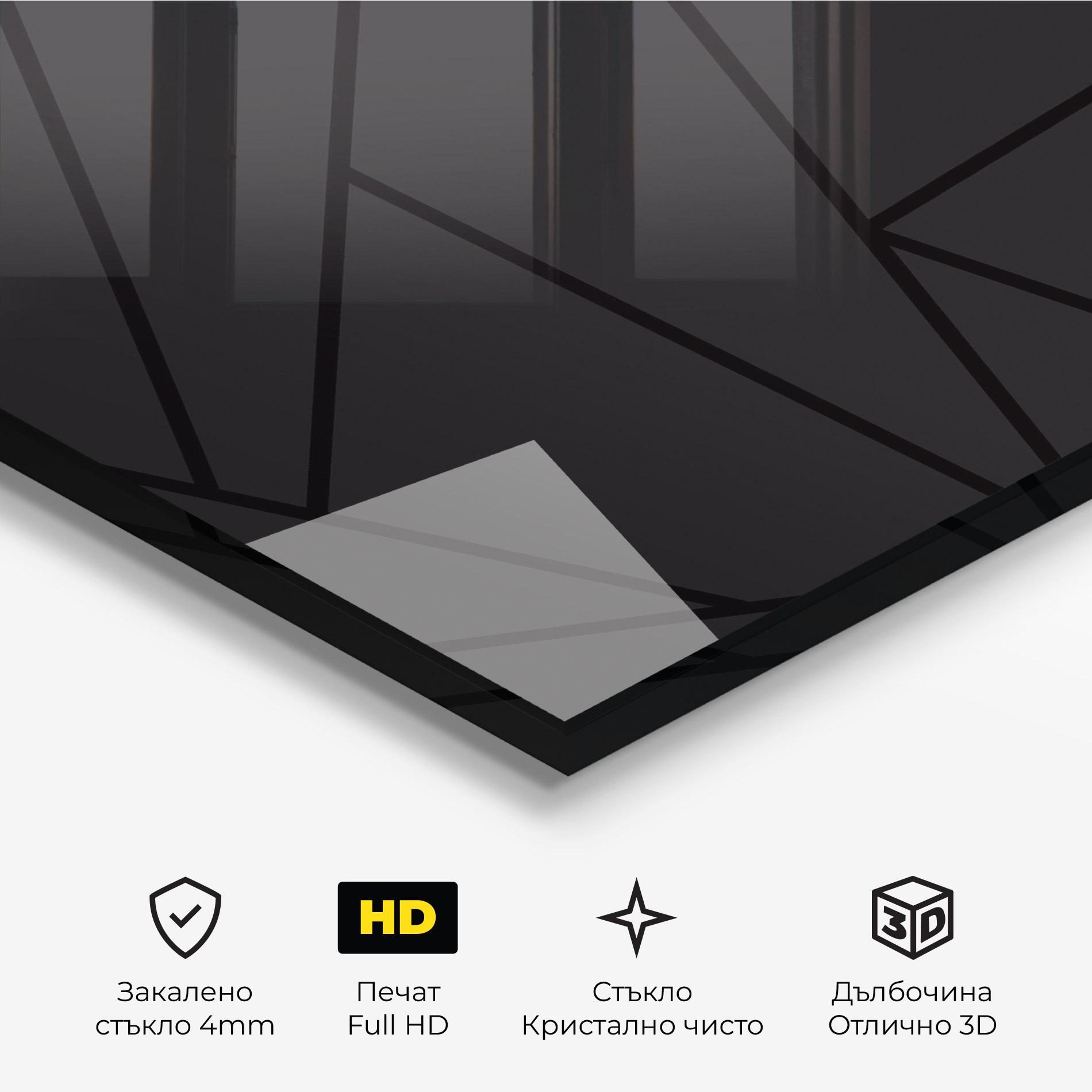 Стъклена картина Grey Triangle mockup 3