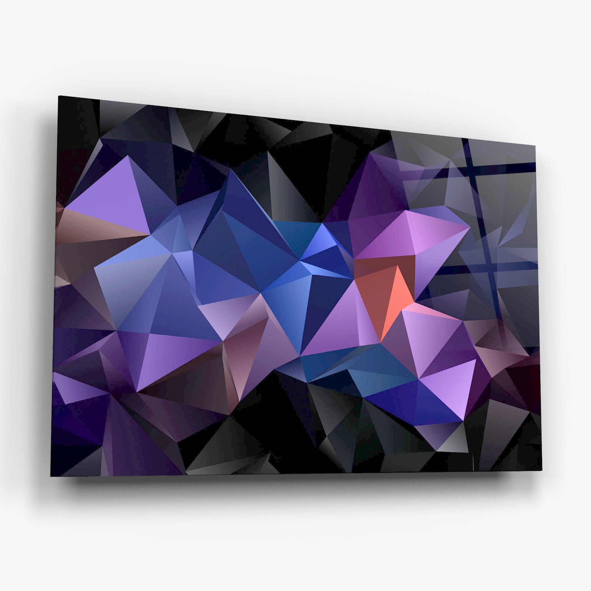 Стъклена картина Black Purple Triangle mockup 6