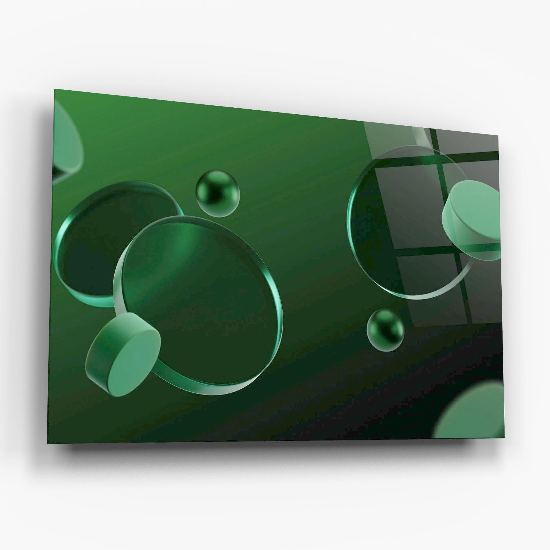 Стъклена картина Green Circle Floating mockup 6