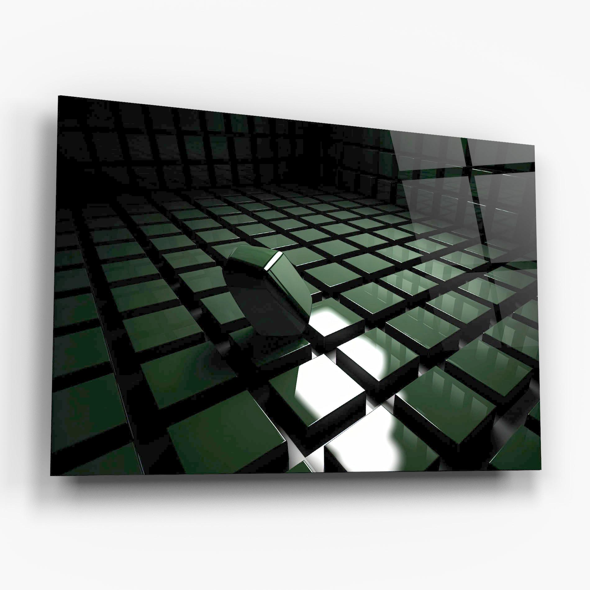 Стъклена картина Green Shape Floating mockup 6