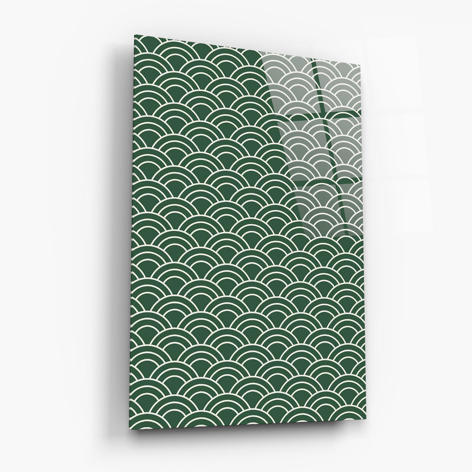 Стъклена картина Green Semi Circle mockup 6