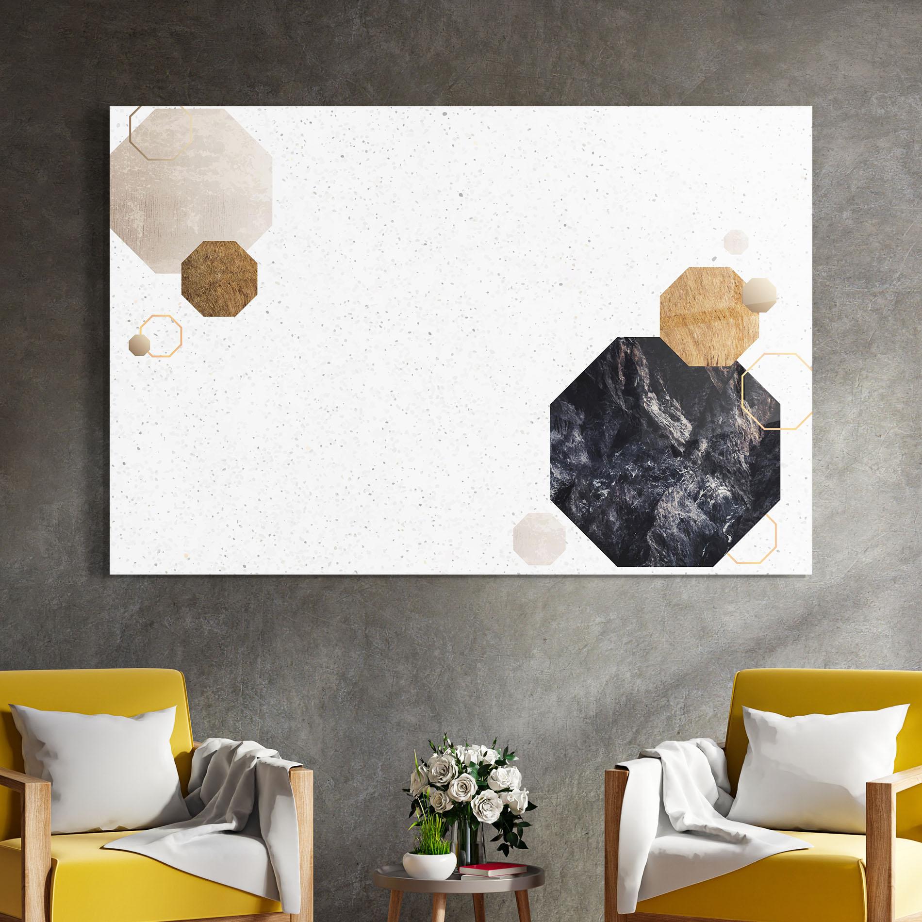 Стъклена картина Big Hexagon mockup 4