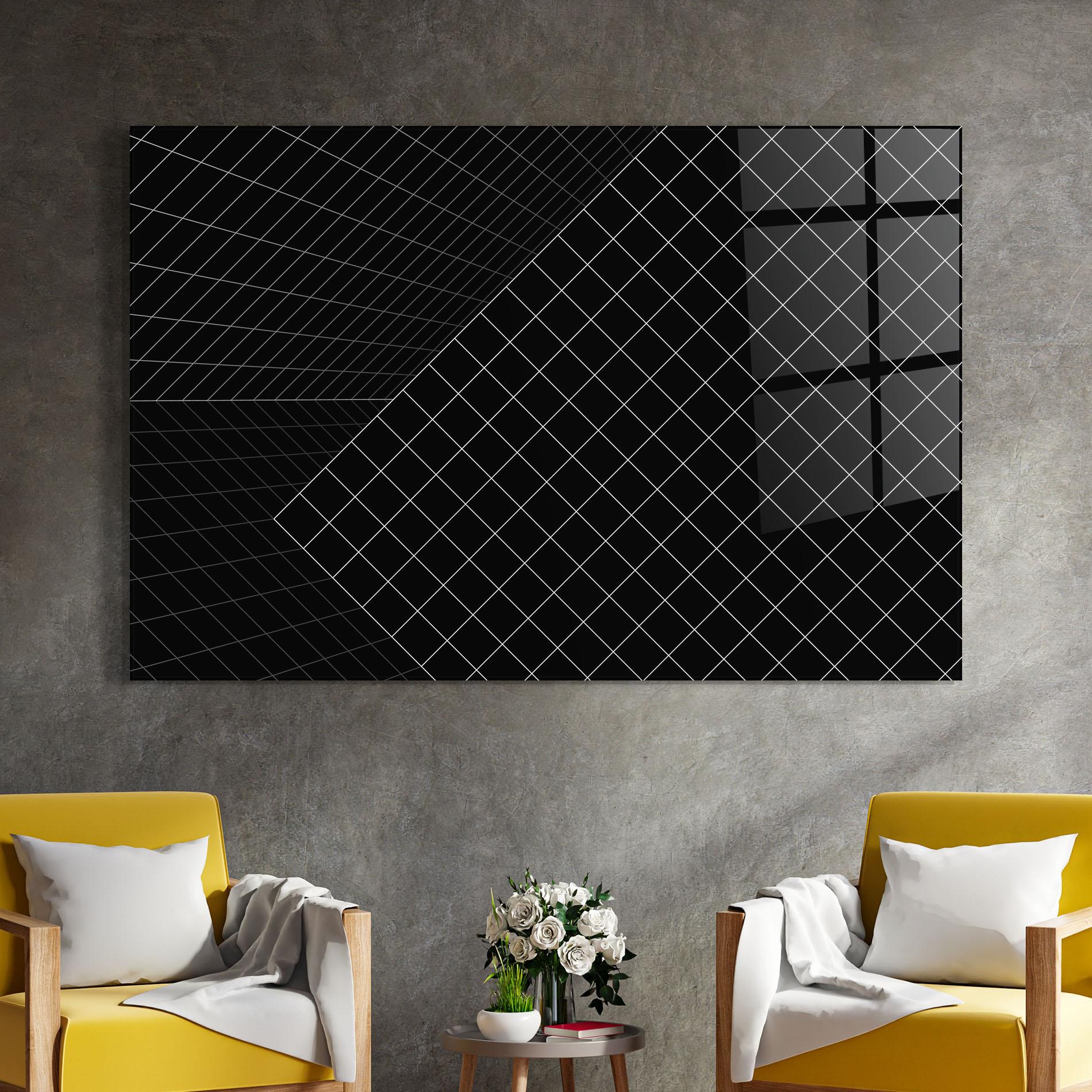 Стъклена картина Black Square mockup 4
