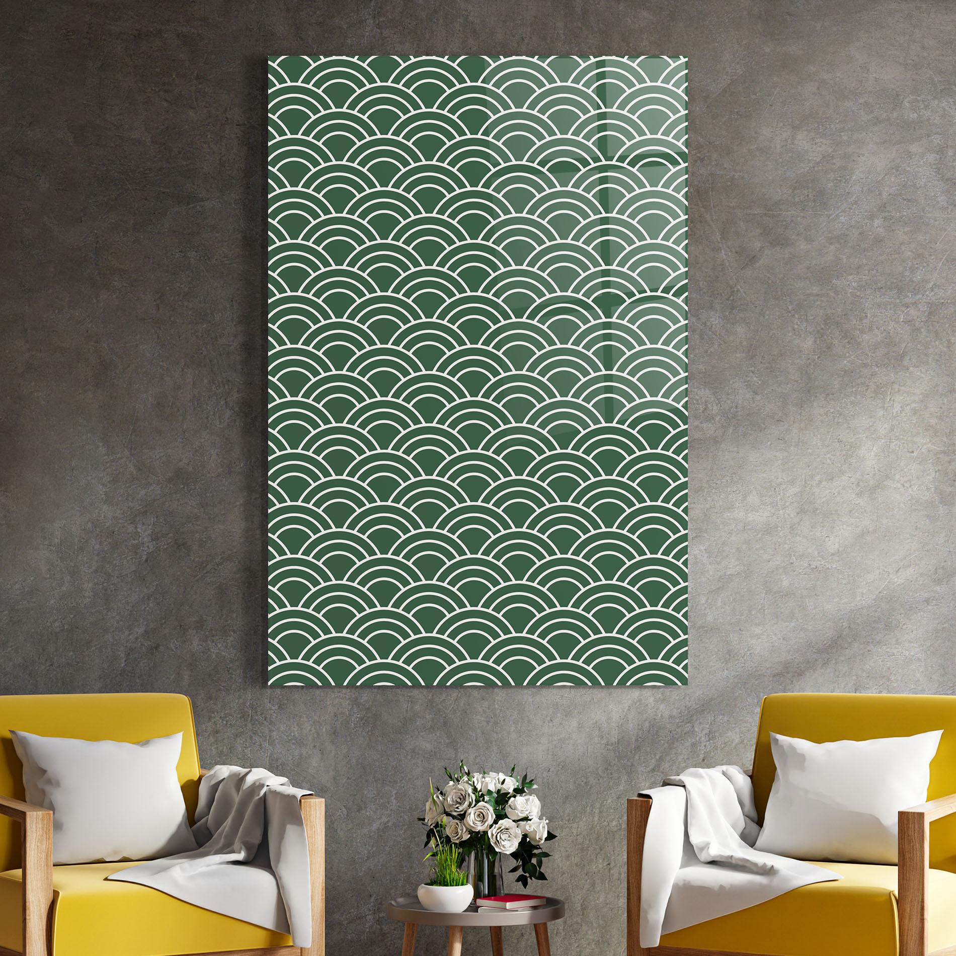 Стъклена картина Green Semi Circle mockup 4