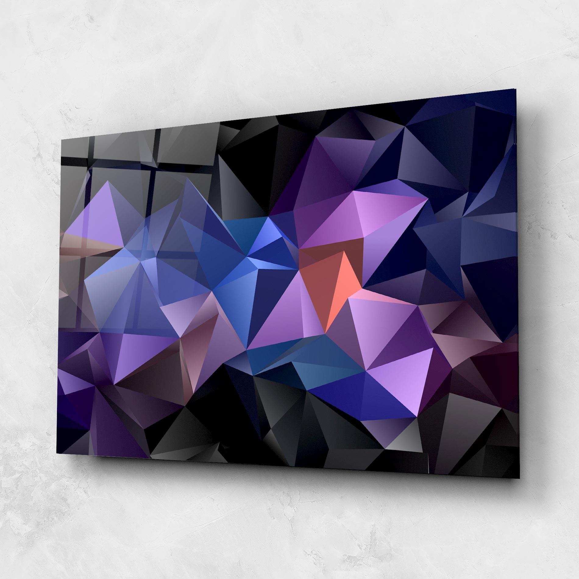Стъклена картина Black Purple Triangle mockup 1