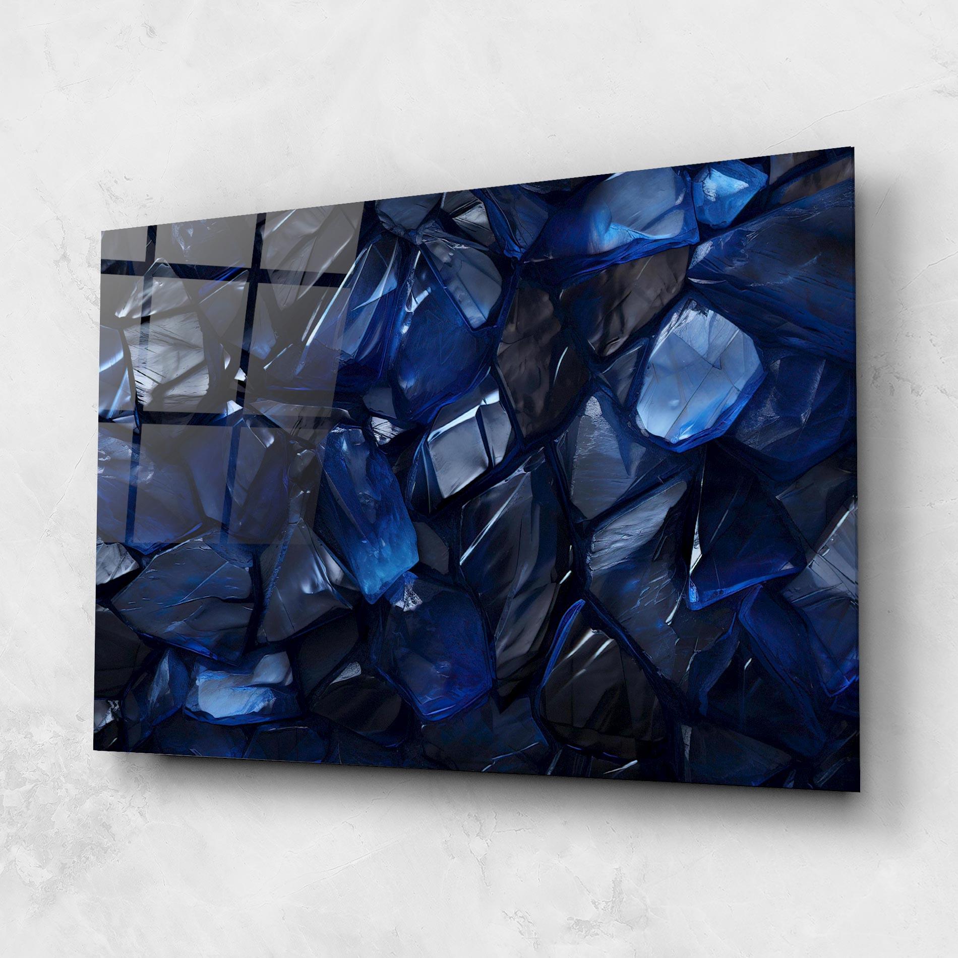 Стъклена картина Blue Crystal Shape mockup 1