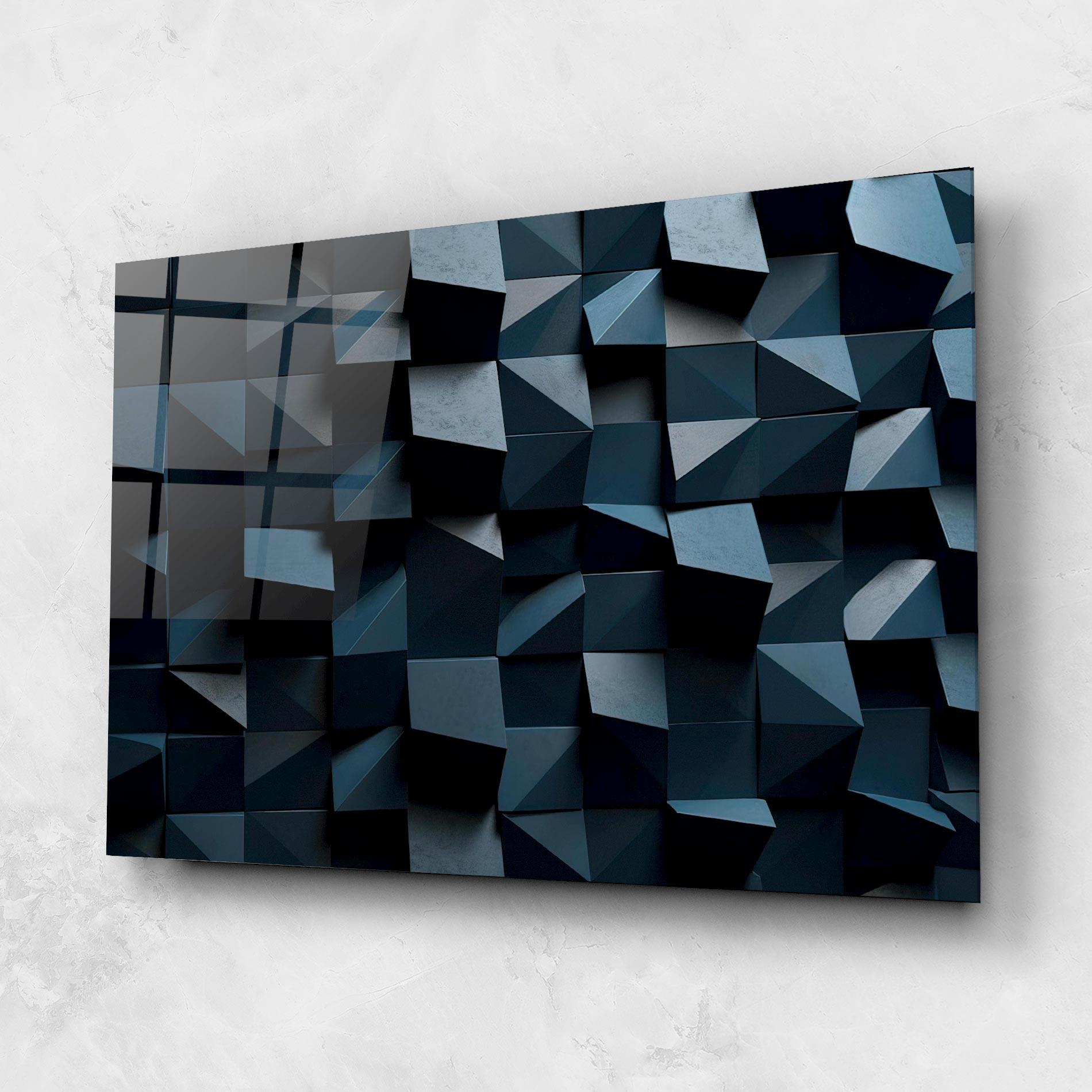 Стъклена картина Dark Blue Square mockup 1