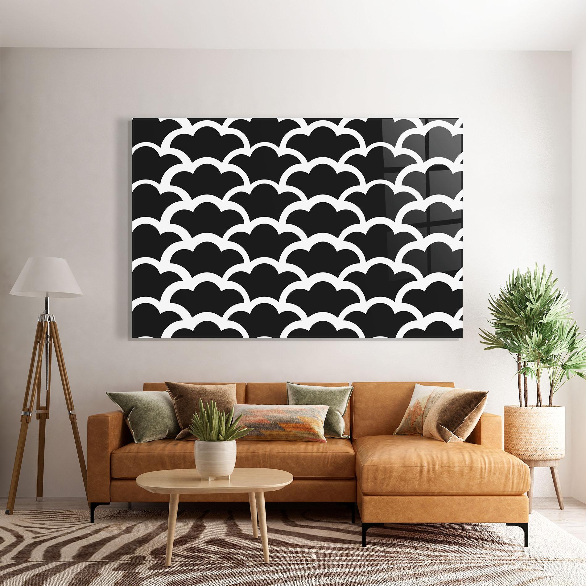 Стъклена картина Black Clouds mockup 7