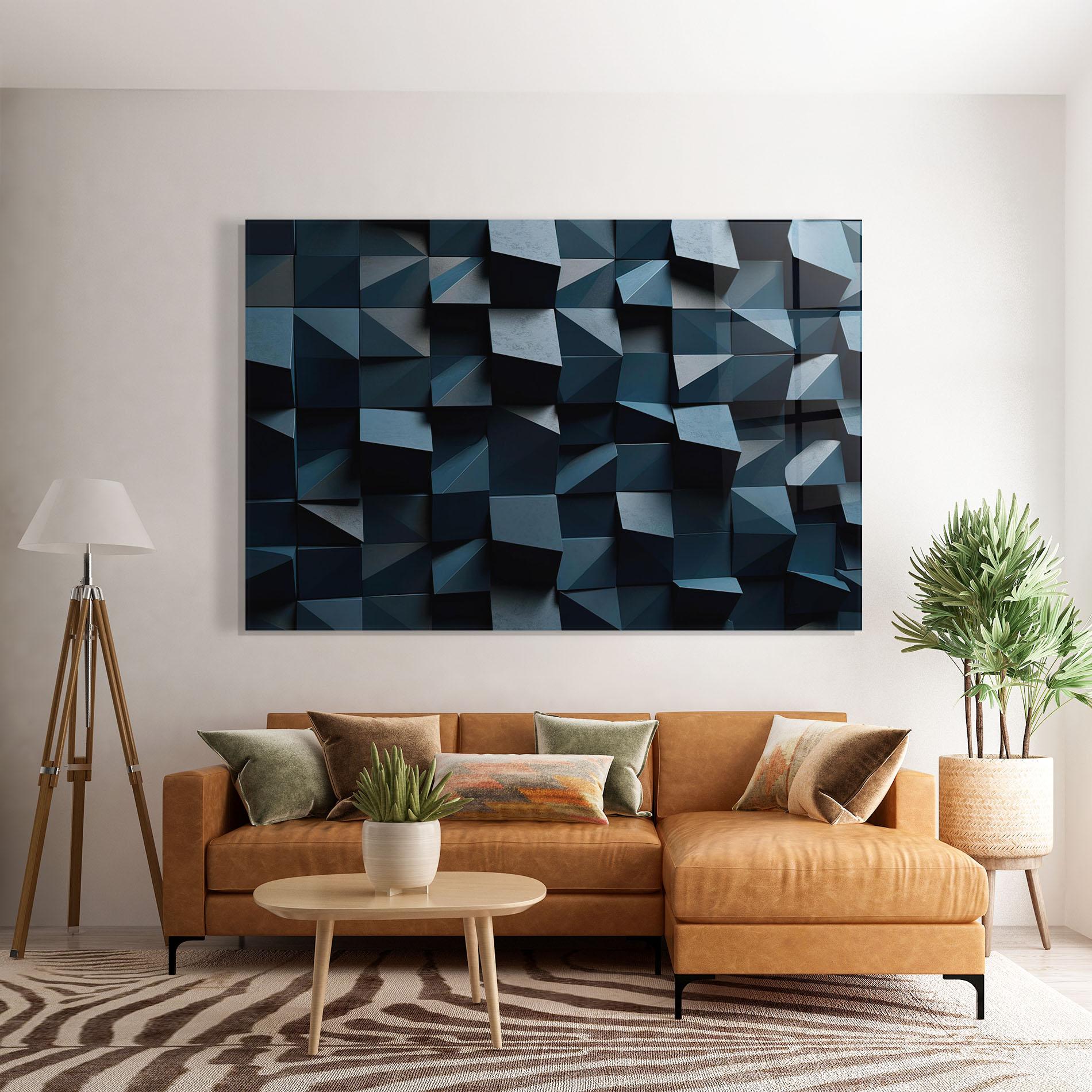 Стъклена картина Dark Blue Square mockup 7