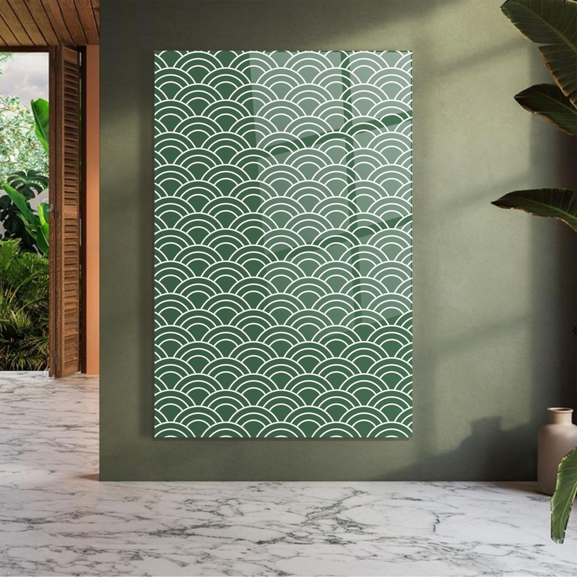 Стъклена картина Green Semi Circle mockup 7