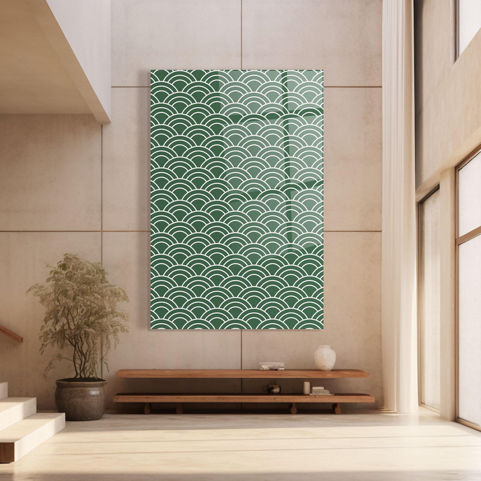 Стъклена картина Green Semi Circle mockup 8