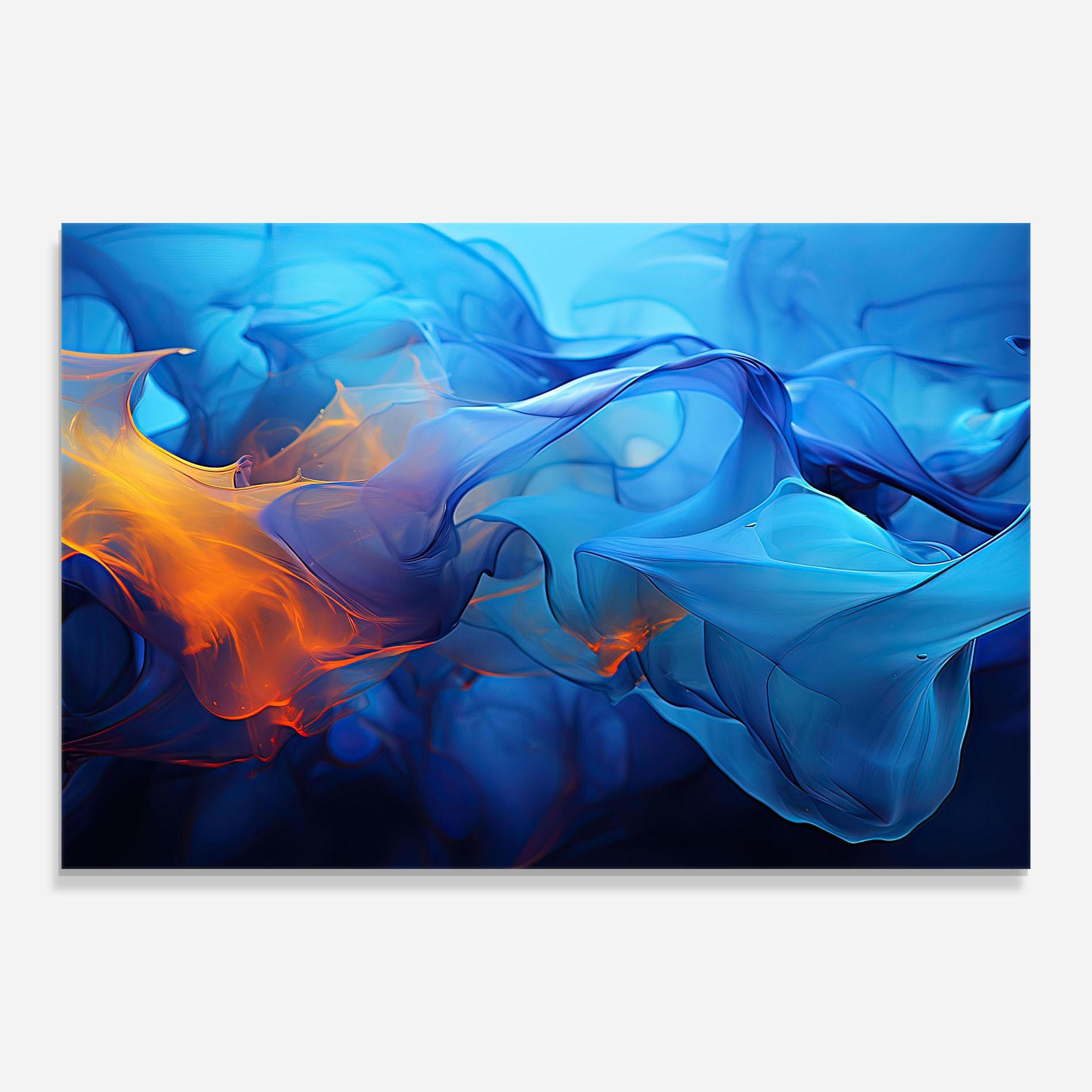Стъклена картина Blue Orange Floating mockup 0