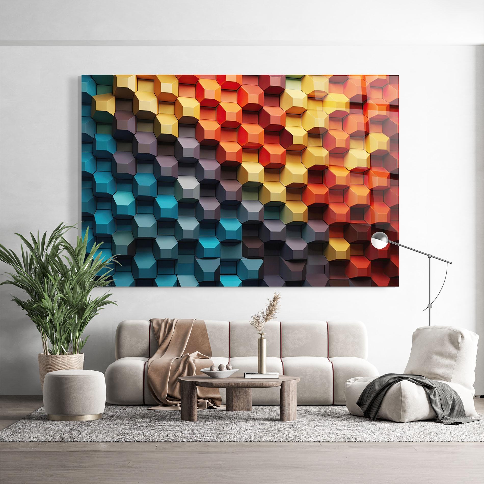 Стъклена картина 3d Sqare Mix mockup 9