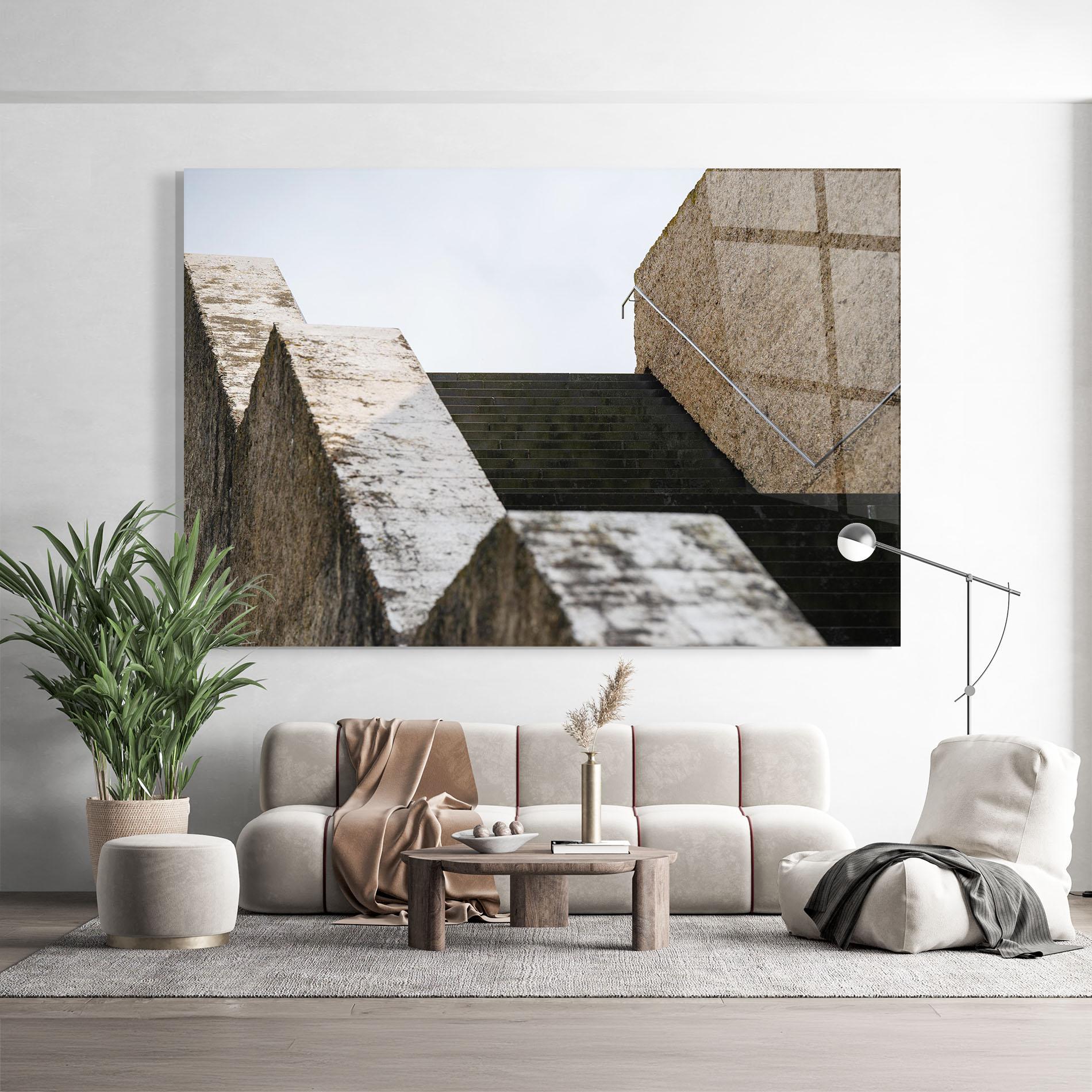 Стъклена картина Black Stairs mockup 9