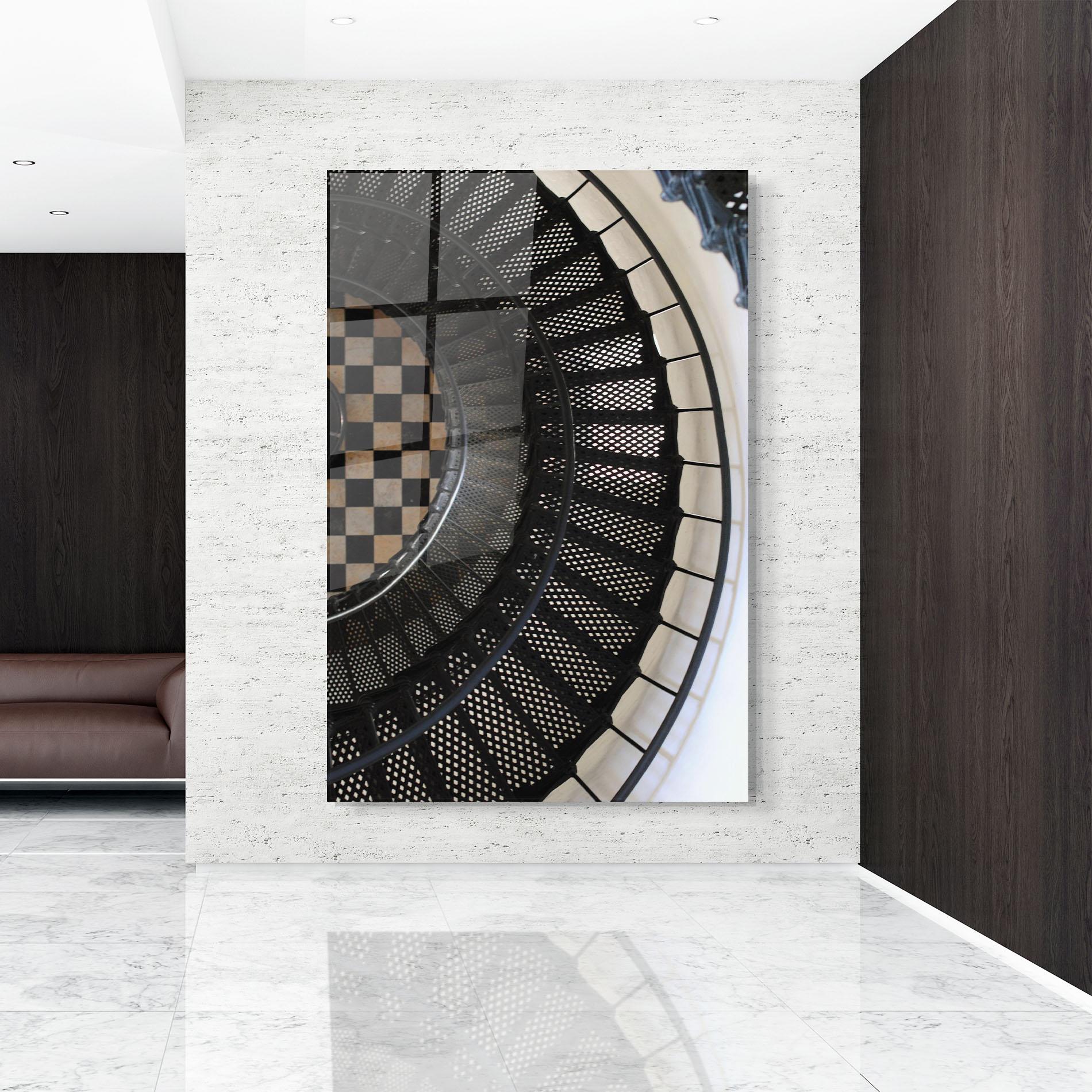 Стъклена картина Beautiful Black Stairs mockup 9