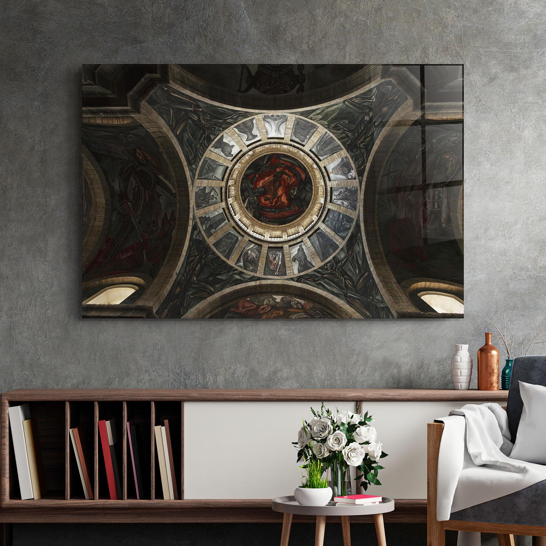 Стъклена картина Mexico Architecture mockup 2