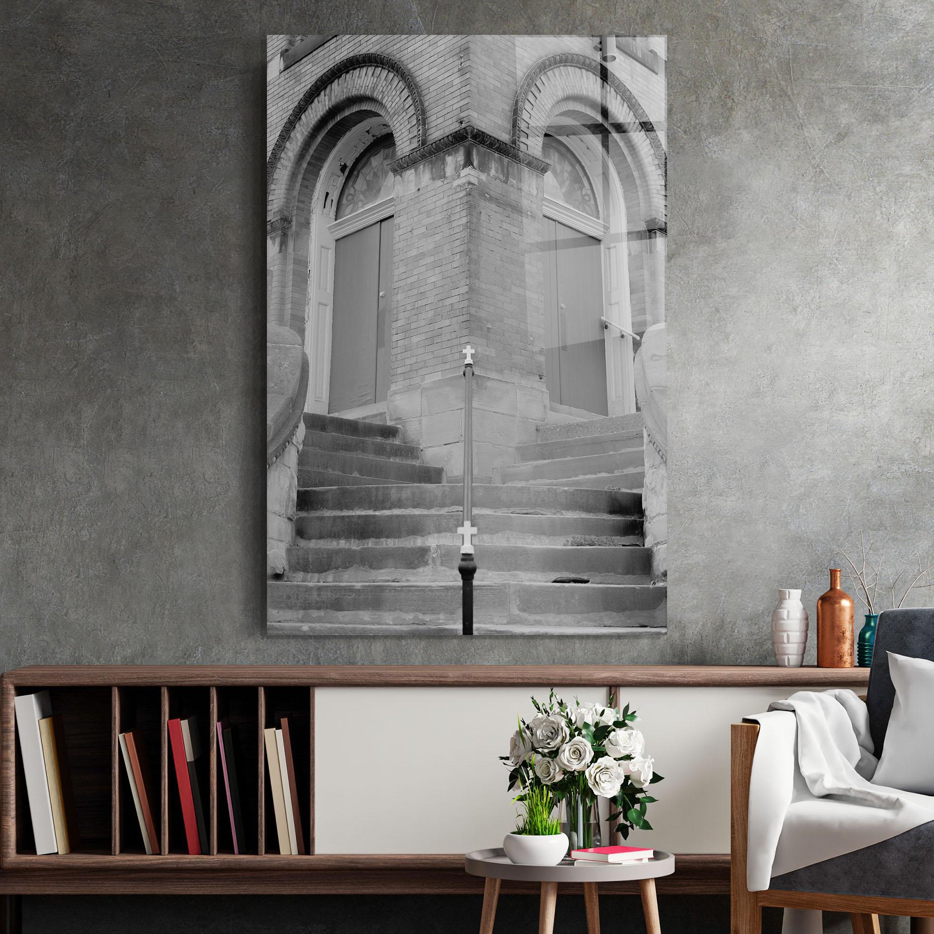 Стъклена картина Grey Dors mockup 2