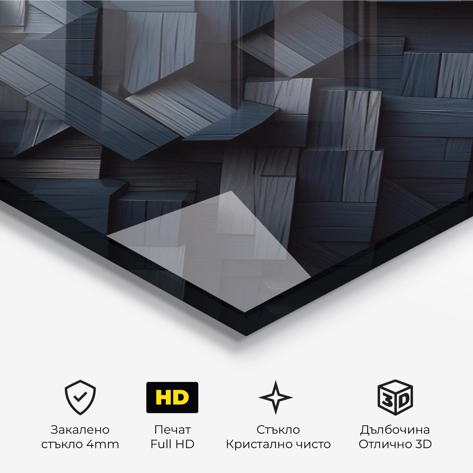 Стъклена картина Dark Blue Wall mockup 3