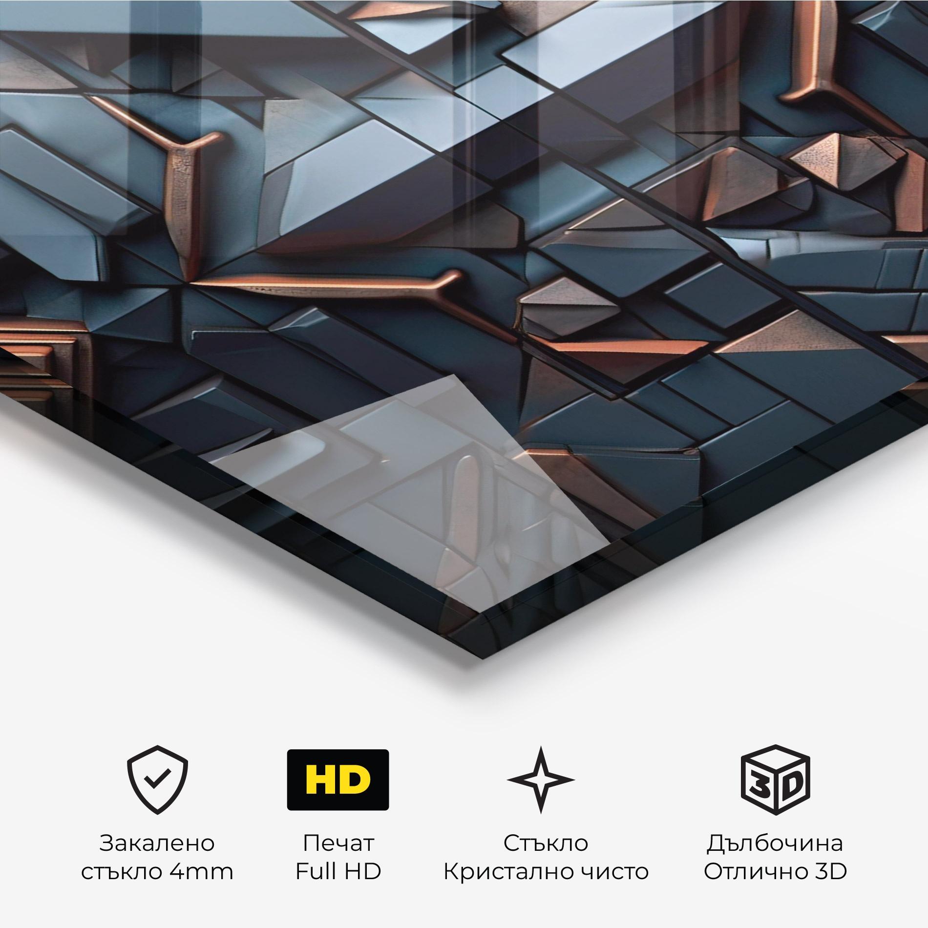 Стъклена картина Orange Rhombus mockup 3