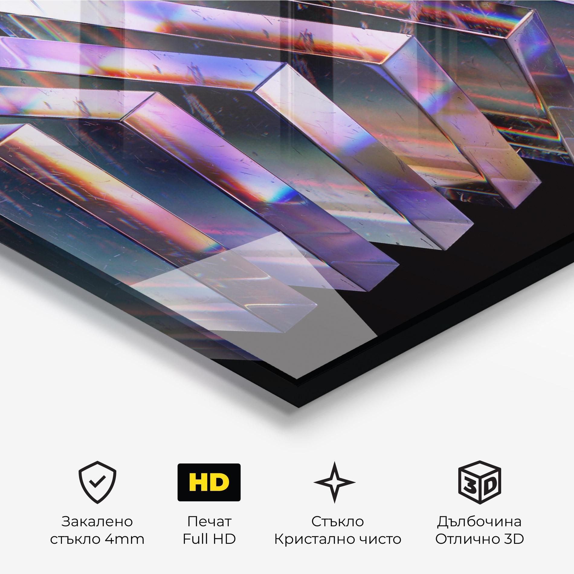 Стъклена картина Square Glass Floating mockup 3