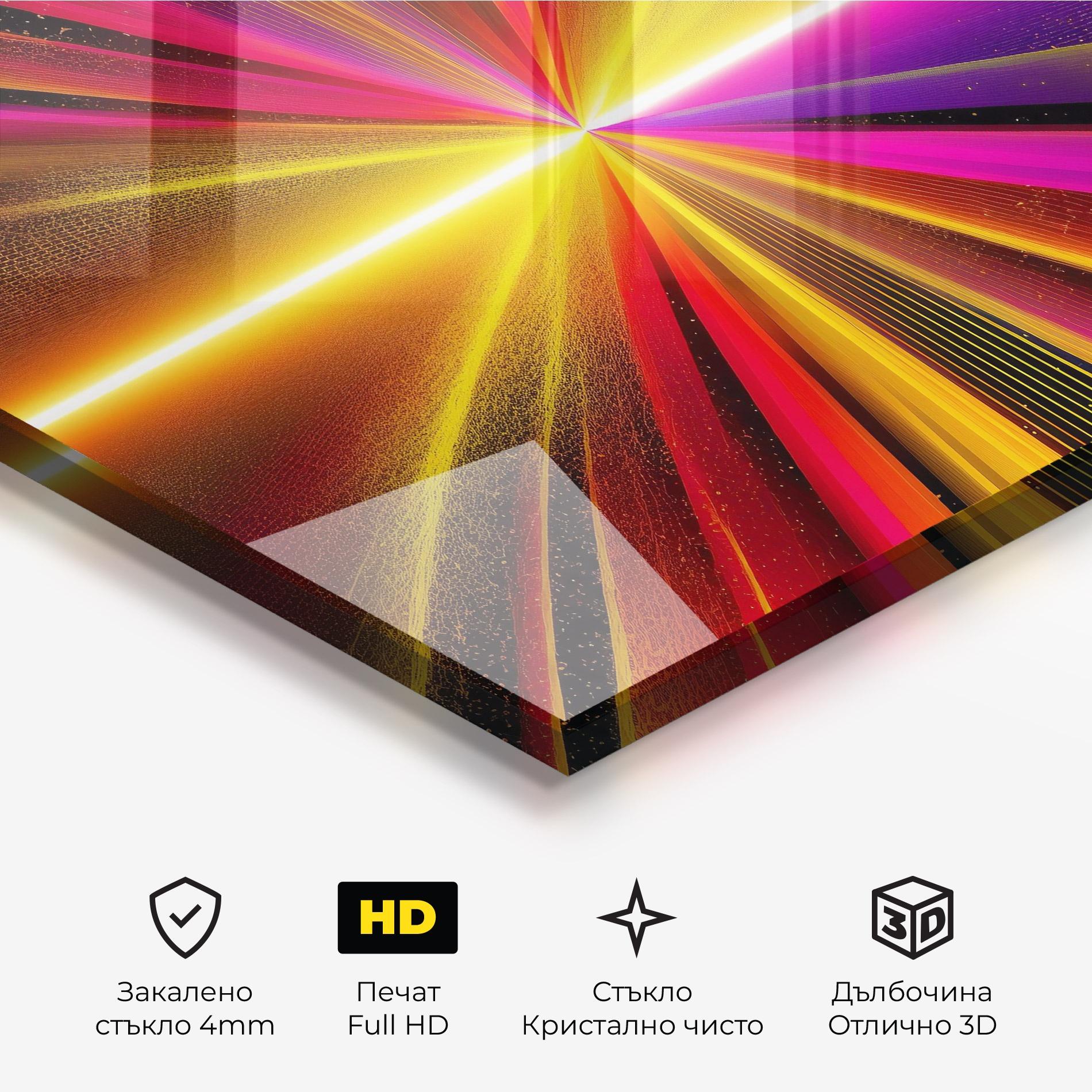 Стъклена картина White Light Mix mockup 3