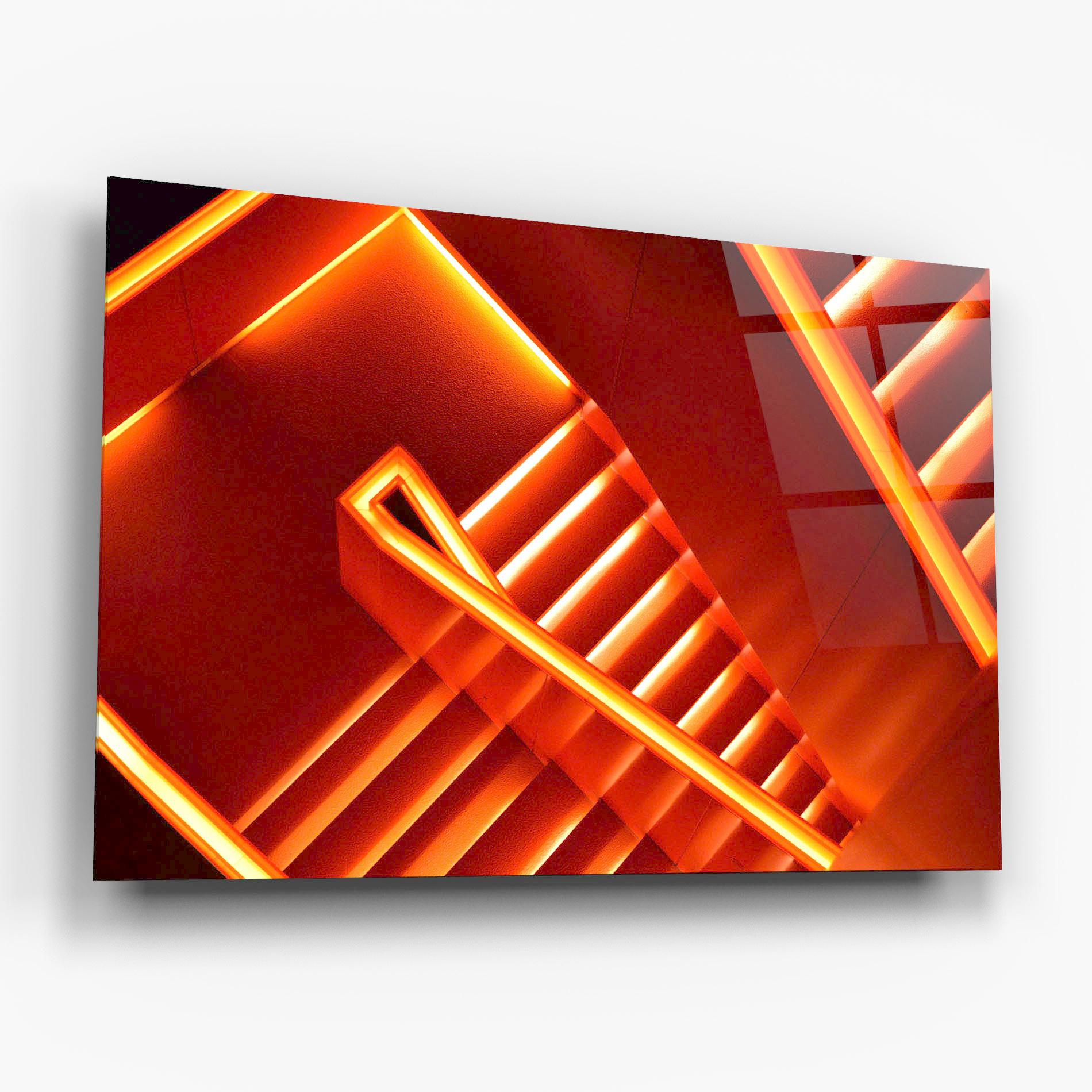 Стъклена картина Orange Stairs mockup 6
