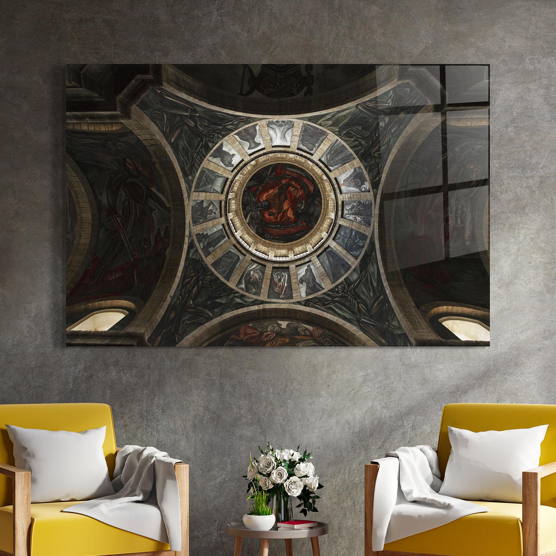 Стъклена картина Mexico Architecture mockup 4