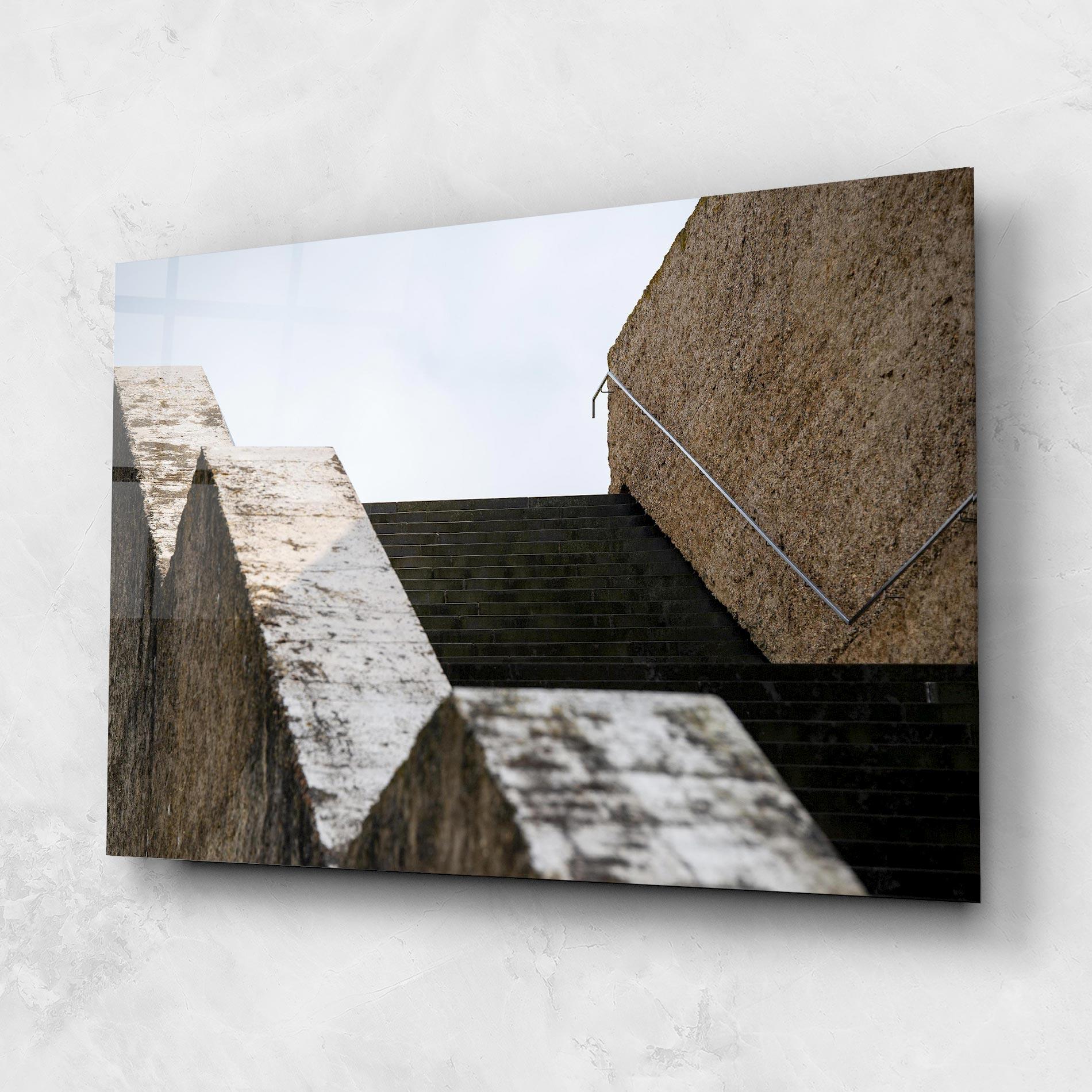 Стъклена картина Black Stairs mockup 1