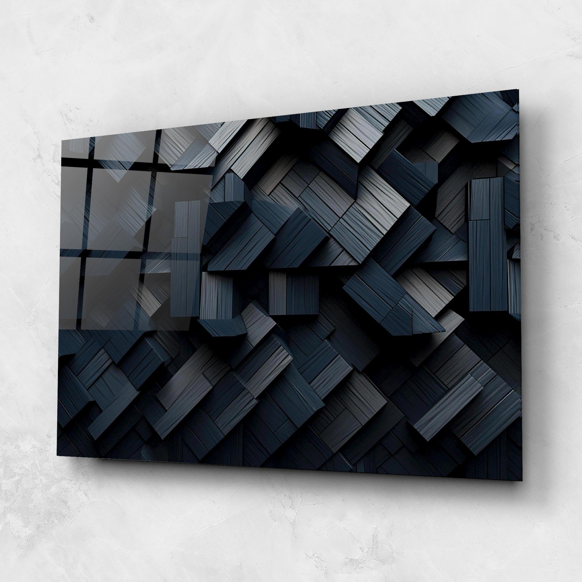 Стъклена картина Dark Blue Wall mockup 1