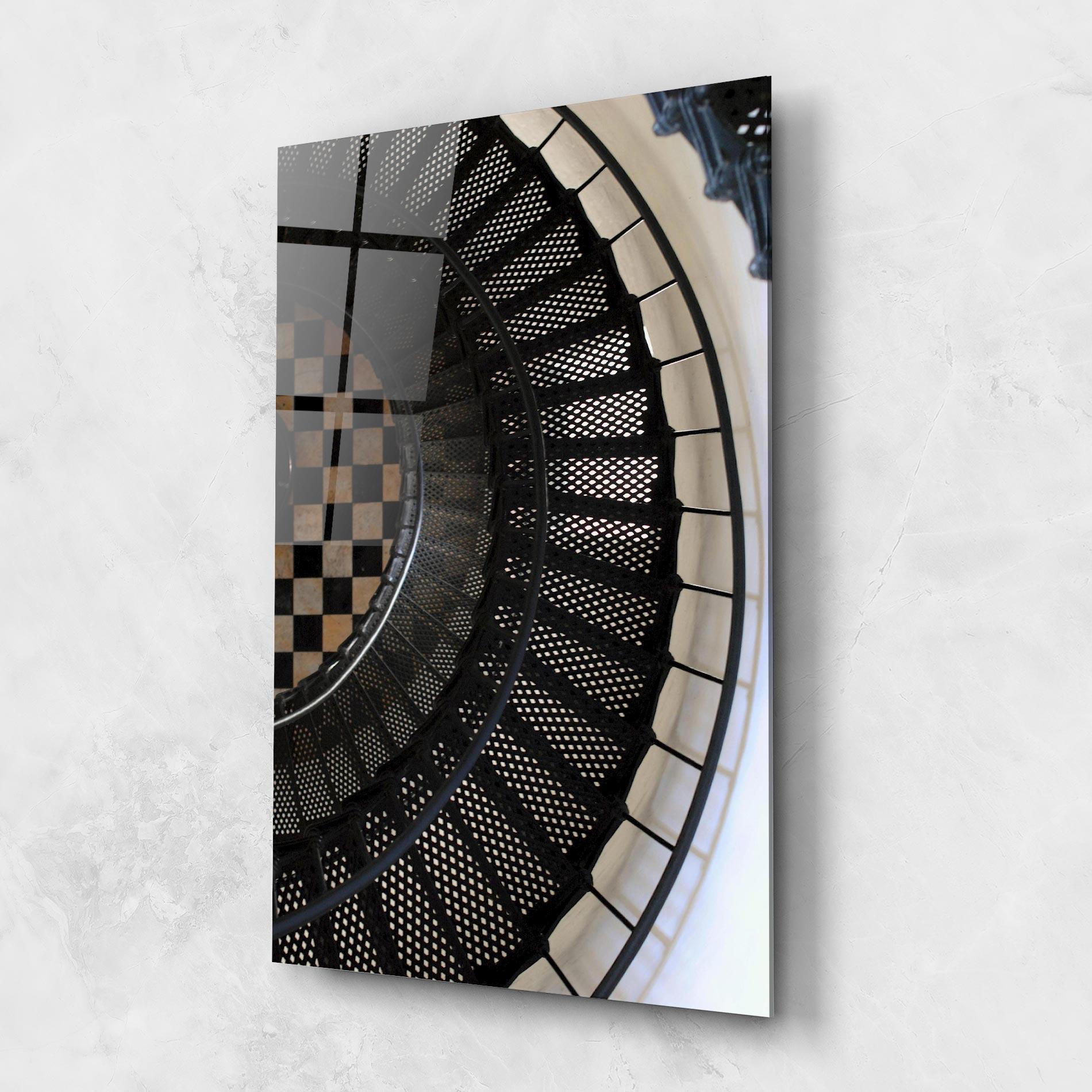 Стъклена картина Beautiful Black Stairs mockup 1