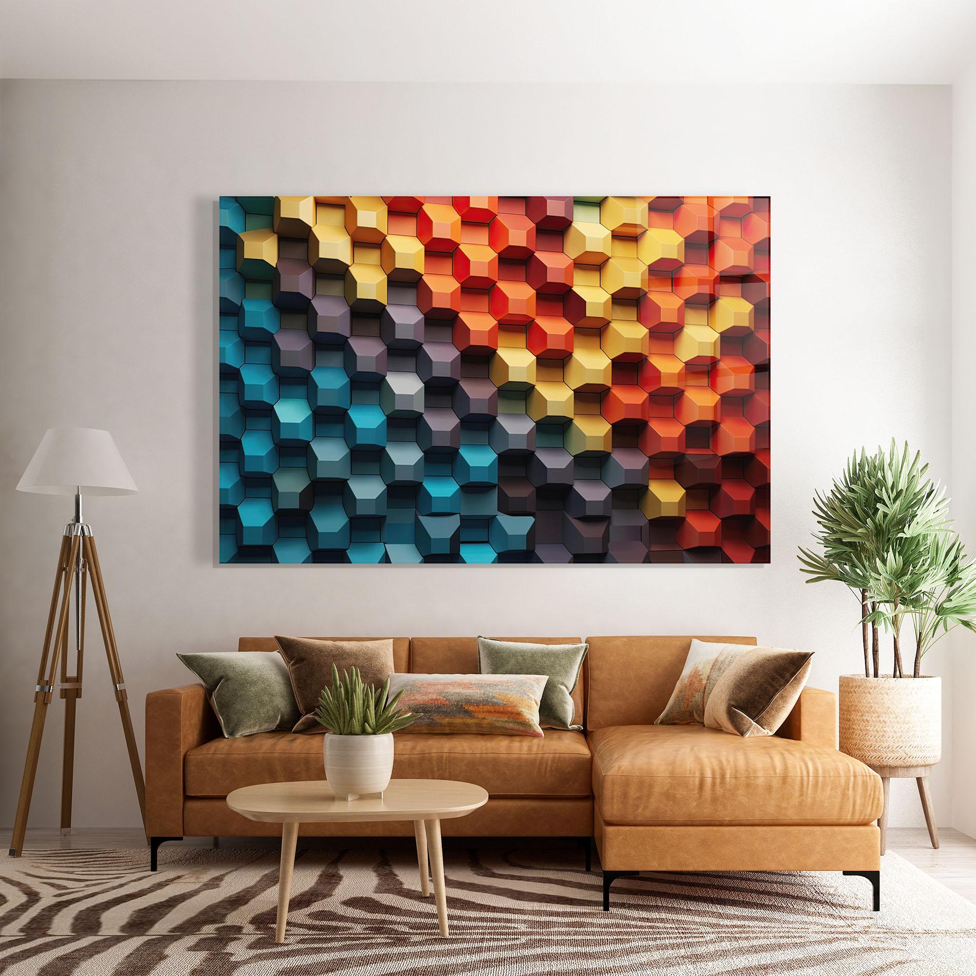 Стъклена картина 3d Sqare Mix mockup 7