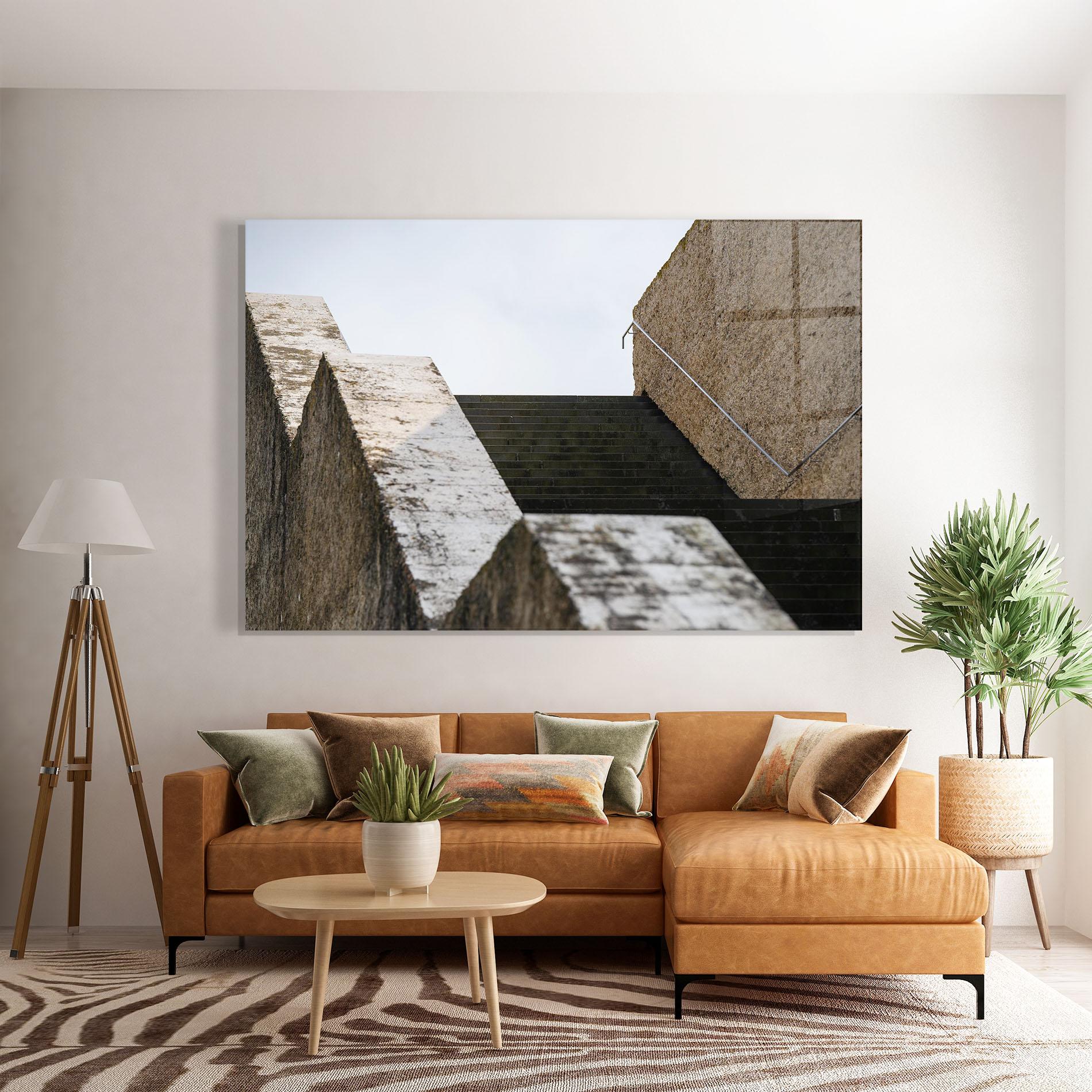 Стъклена картина Black Stairs mockup 7