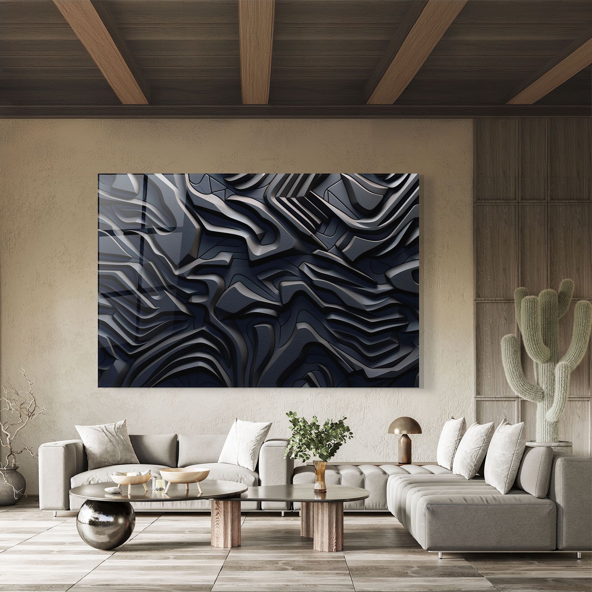 Black 3d Lines mockup 8