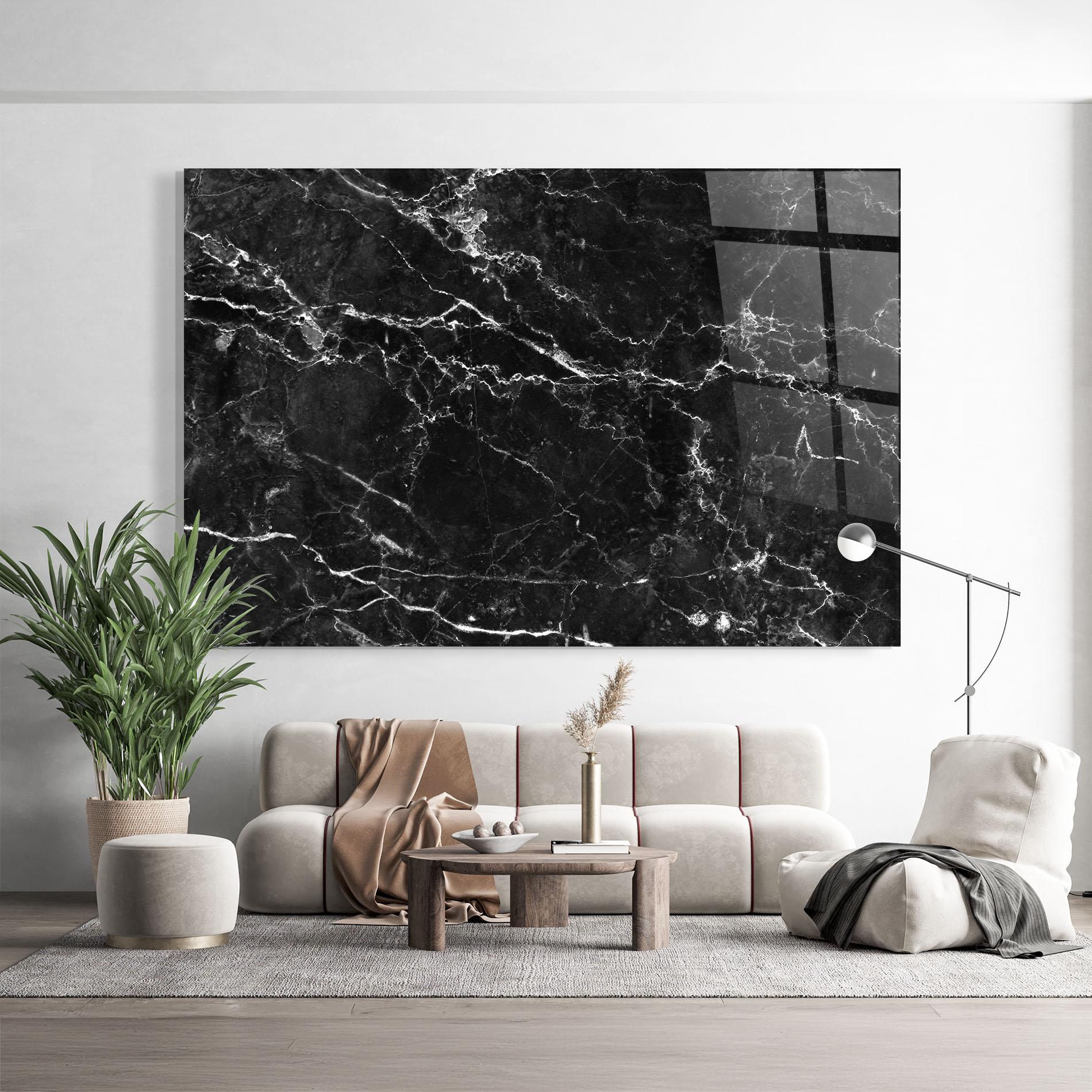 Стъклена картина Black White Marble mockup 9
