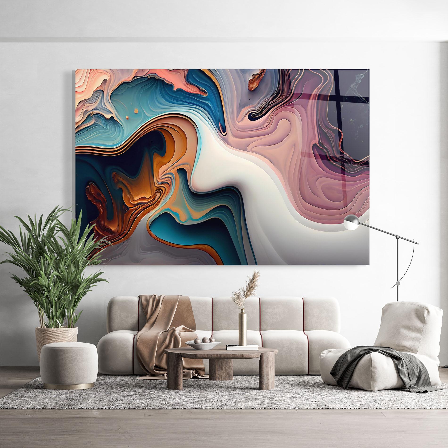 Стъклена картина Mixed Colors Marble mockup 9