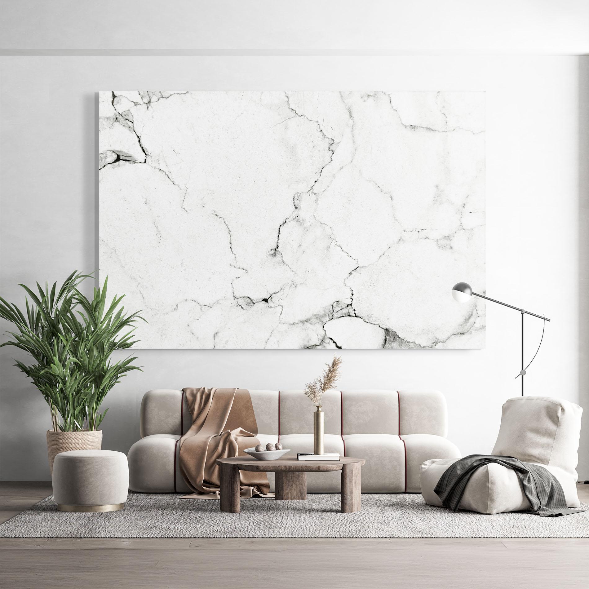 Стъклена картина White Marble Grey mockup 9