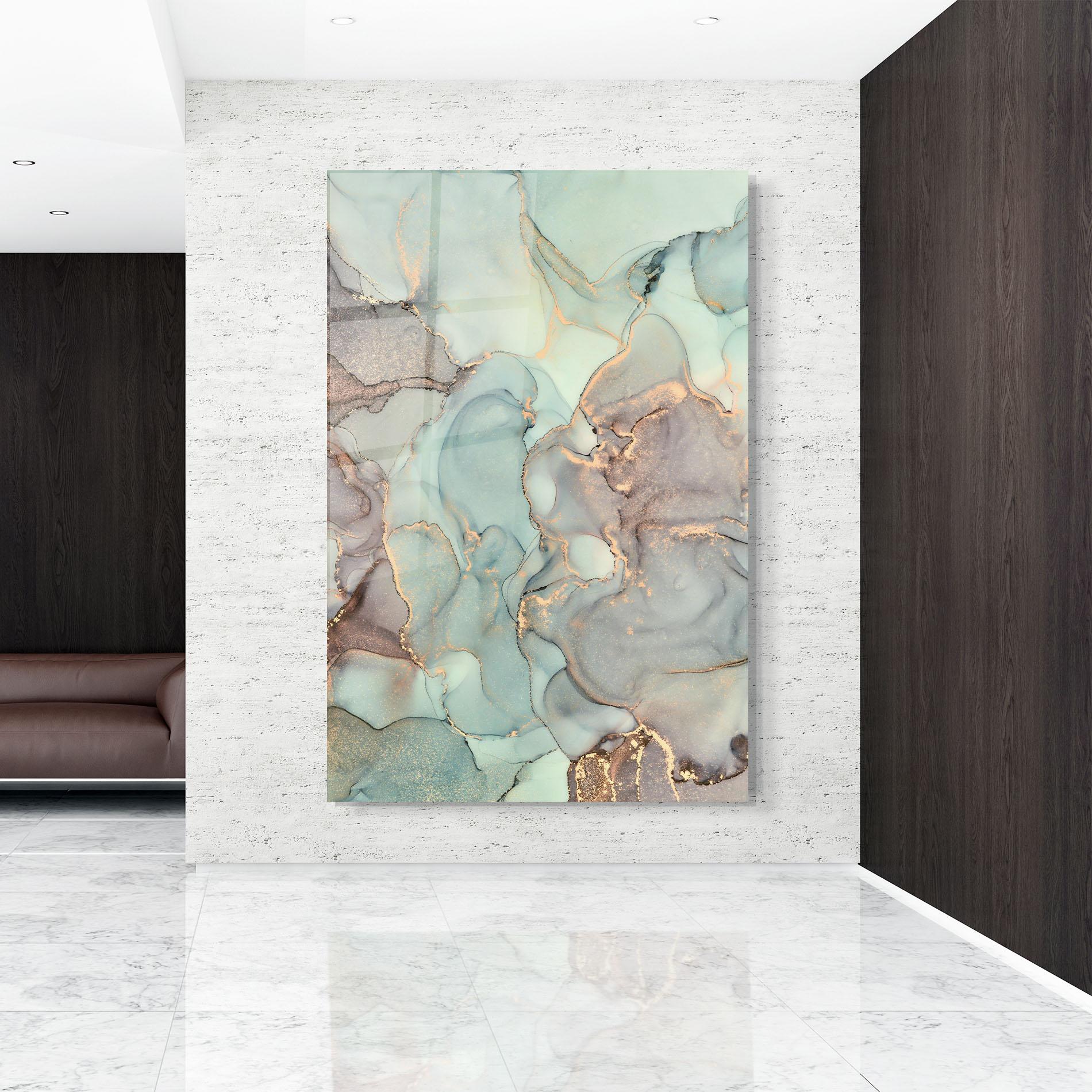 Стъклена картина Abstract Turquoise Marble mockup 9