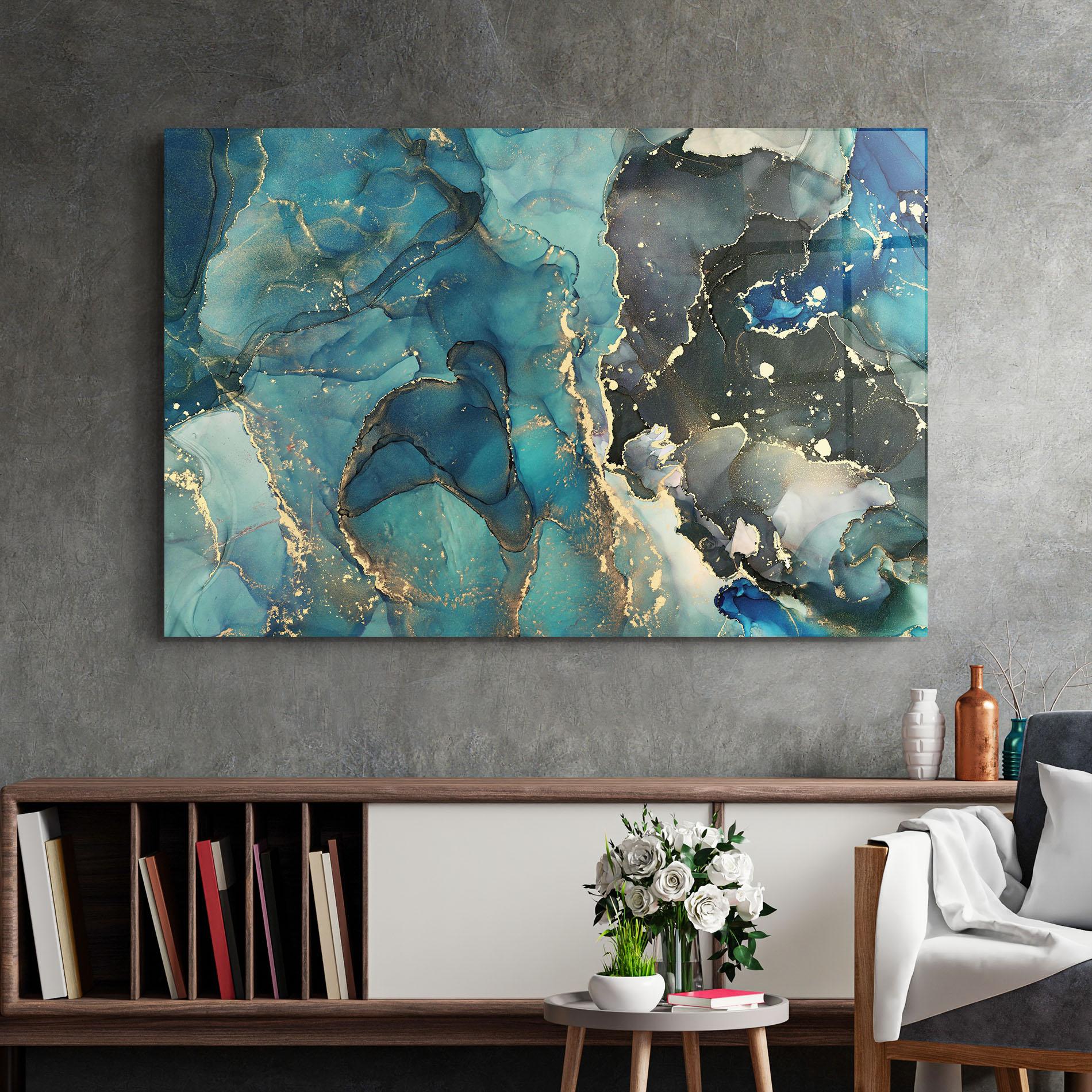 Стъклена картина Blue Marble mockup 2