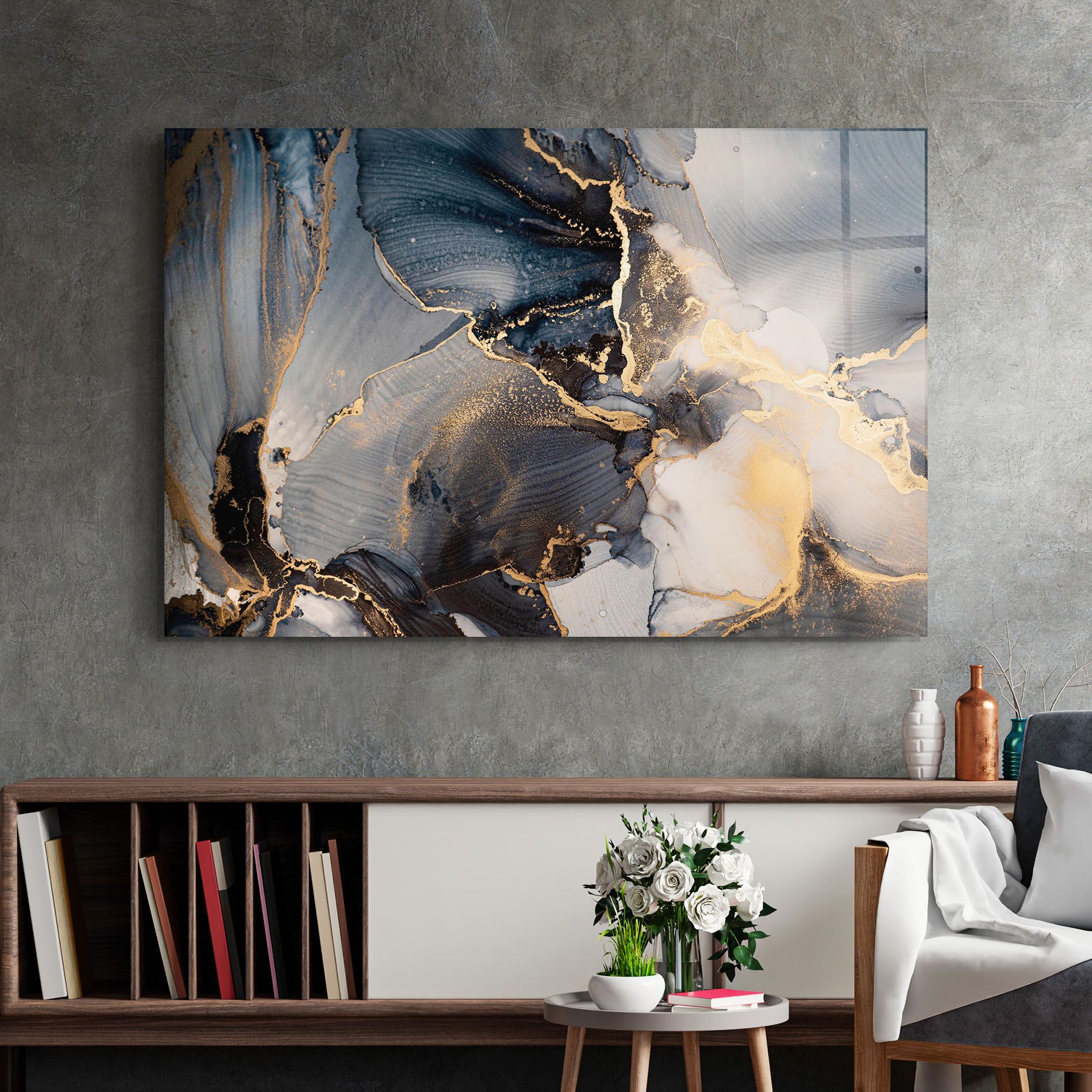 Golden Abstract Marble mockup 2