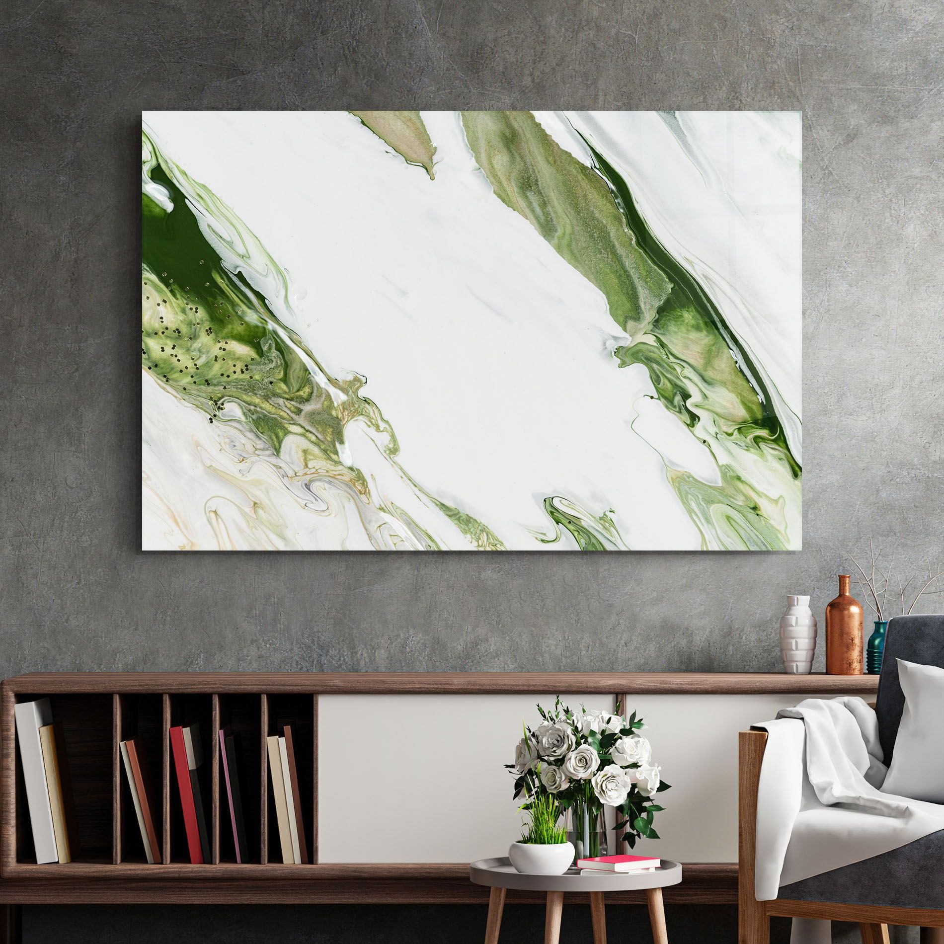 Green Liquid Marble mockup 2