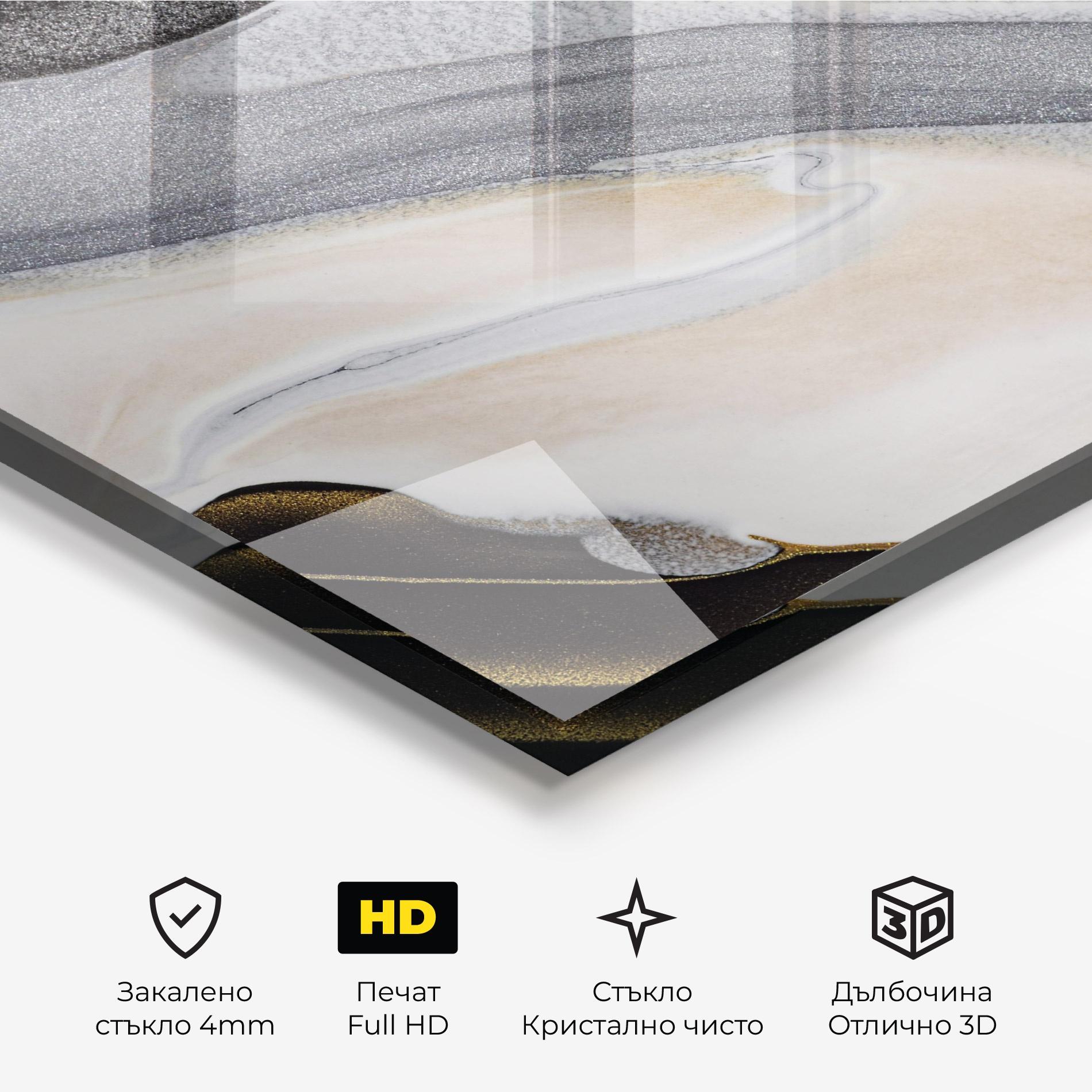 Стъклена картина Black Light Grey mockup 3