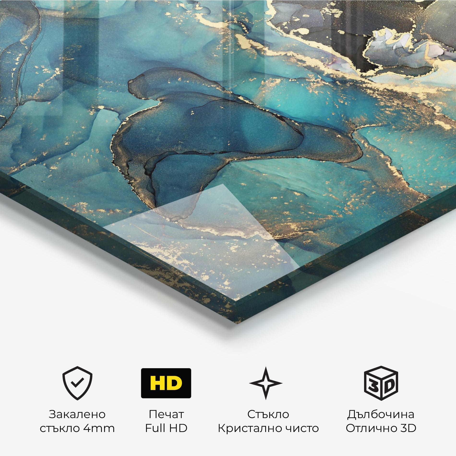 Стъклена картина Blue Marble mockup 3