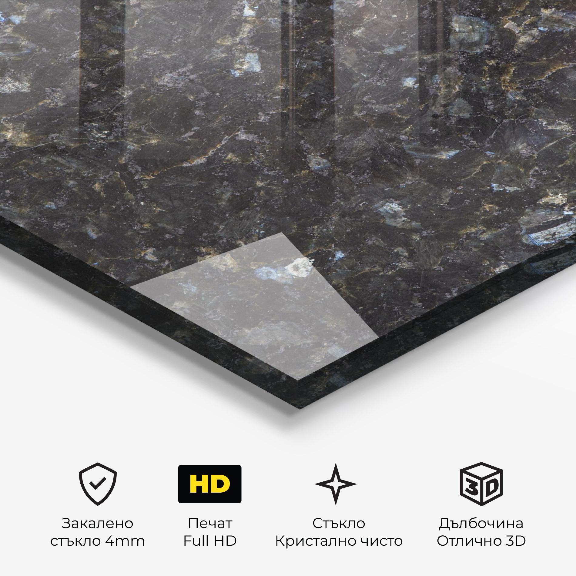 Стъклена картина Dark Grey Marble mockup 3