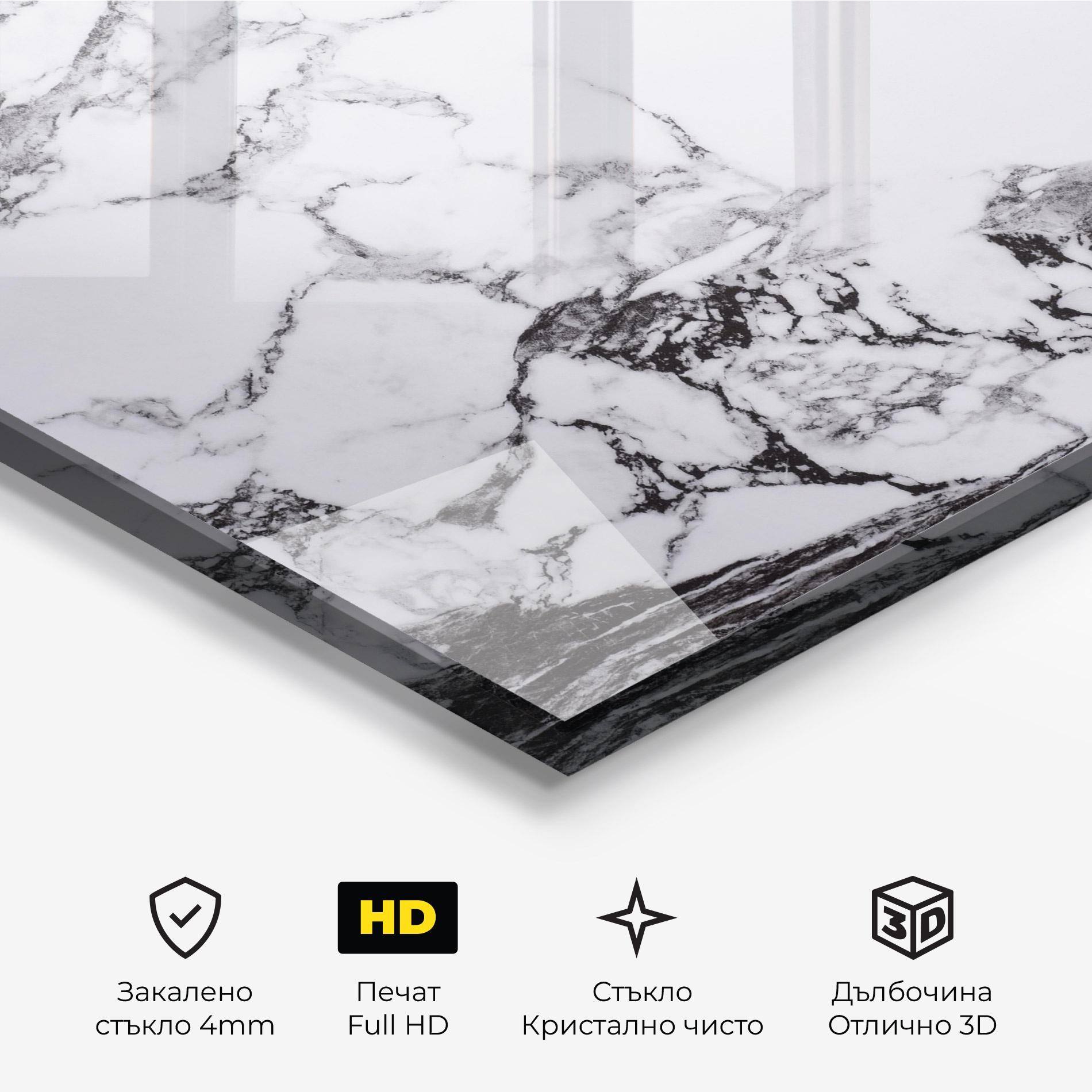 Стъклена картина Marble Dark Grey mockup 3