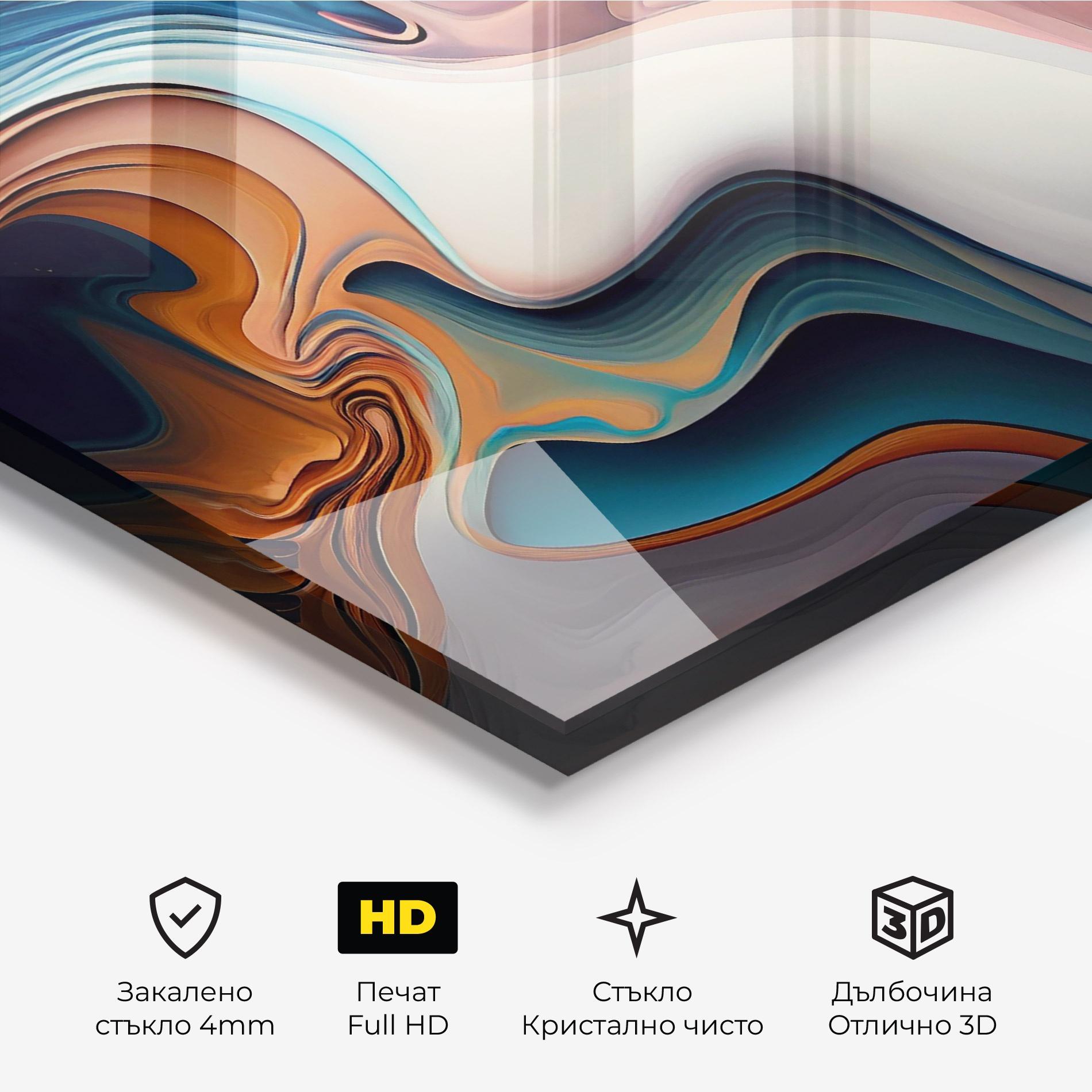 Стъклена картина Mixed Colors Marble mockup 3