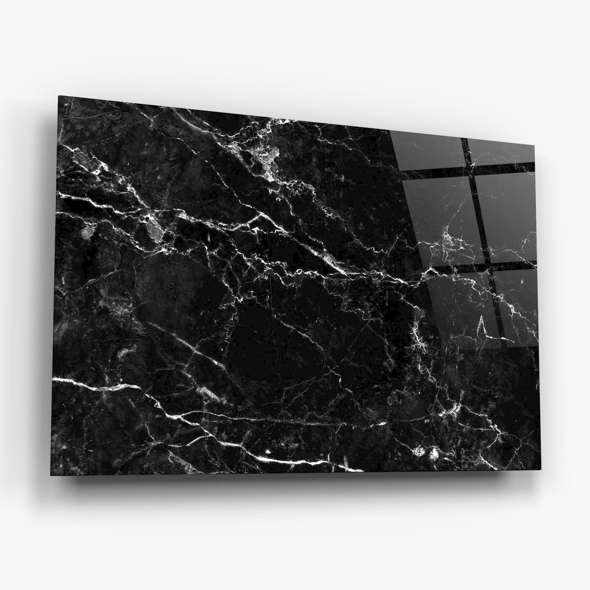 Стъклена картина Black White Marble mockup 6