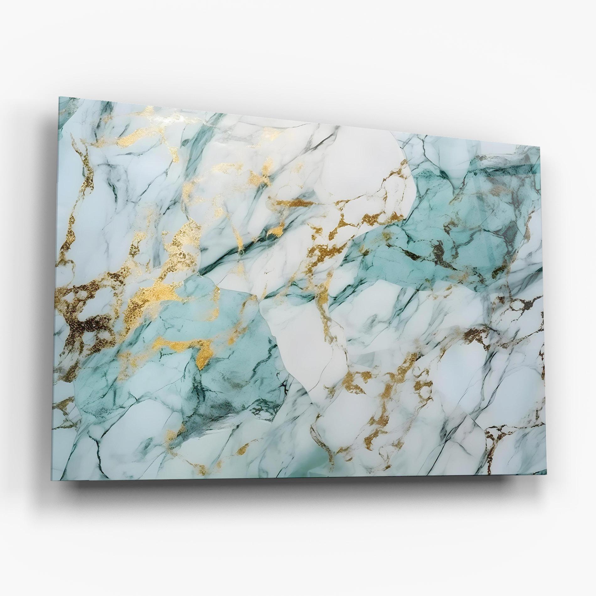 Стъклена картина Light Green Gold Line mockup 6