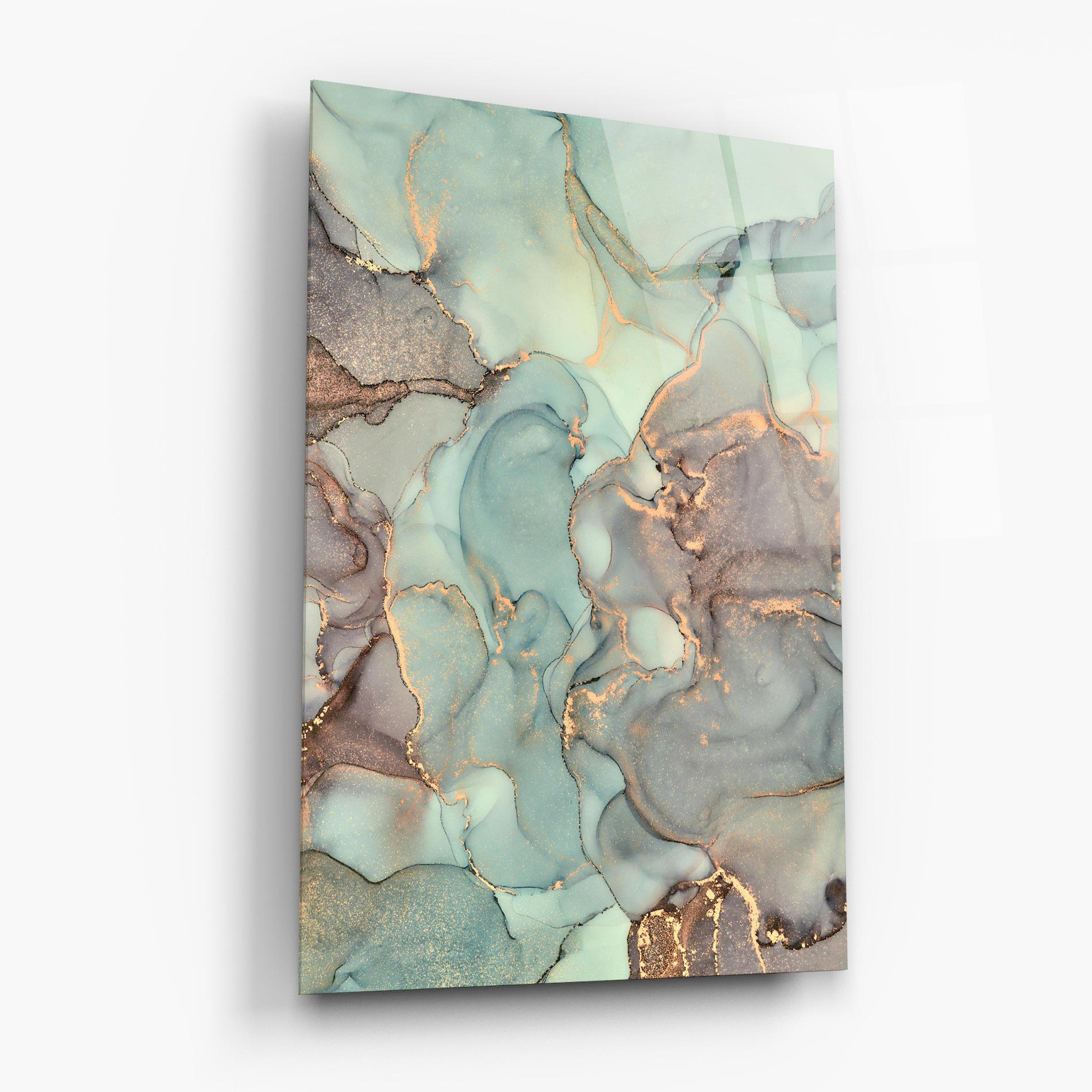 Стъклена картина Abstract Turquoise Marble mockup 6