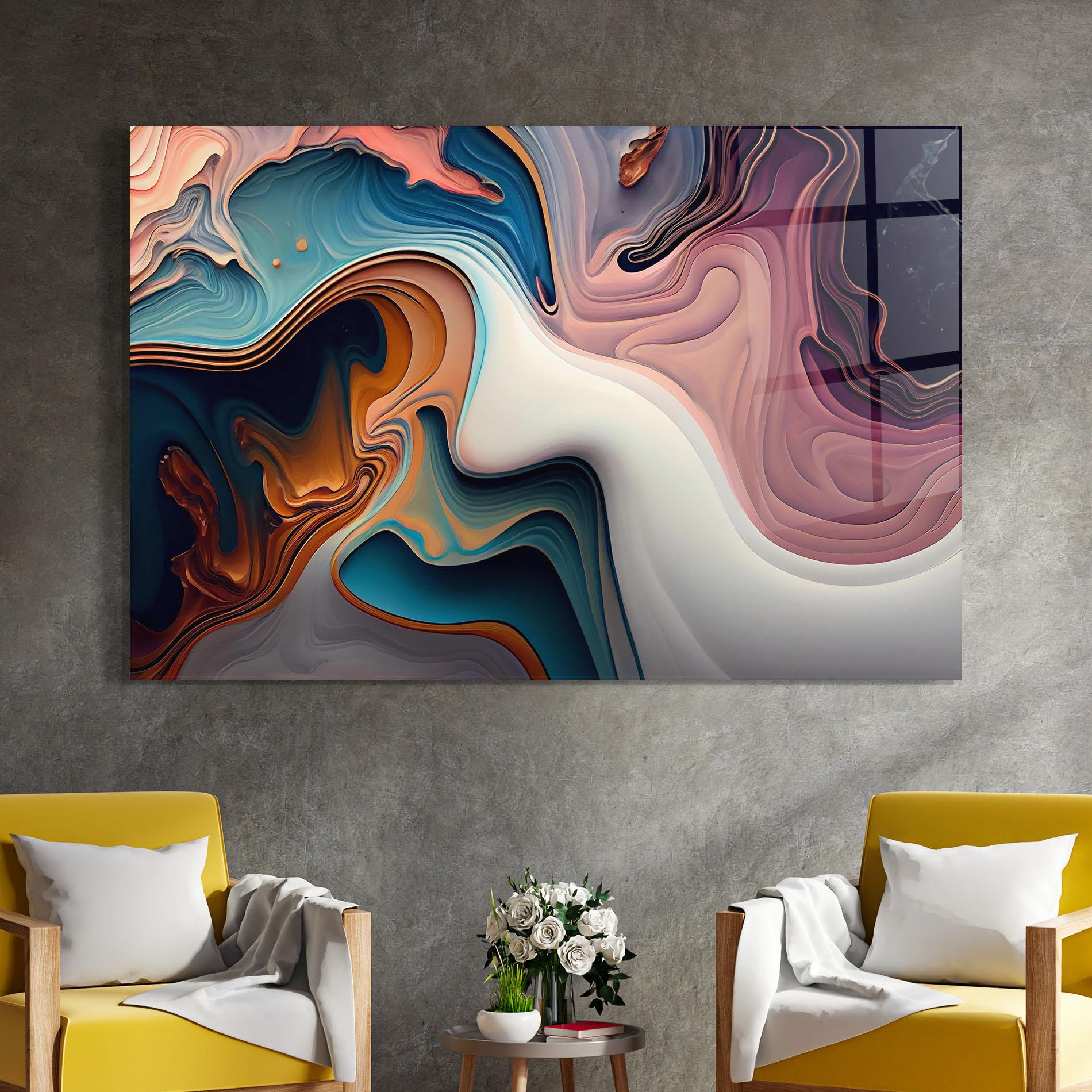 Стъклена картина Mixed Colors Marble mockup 4
