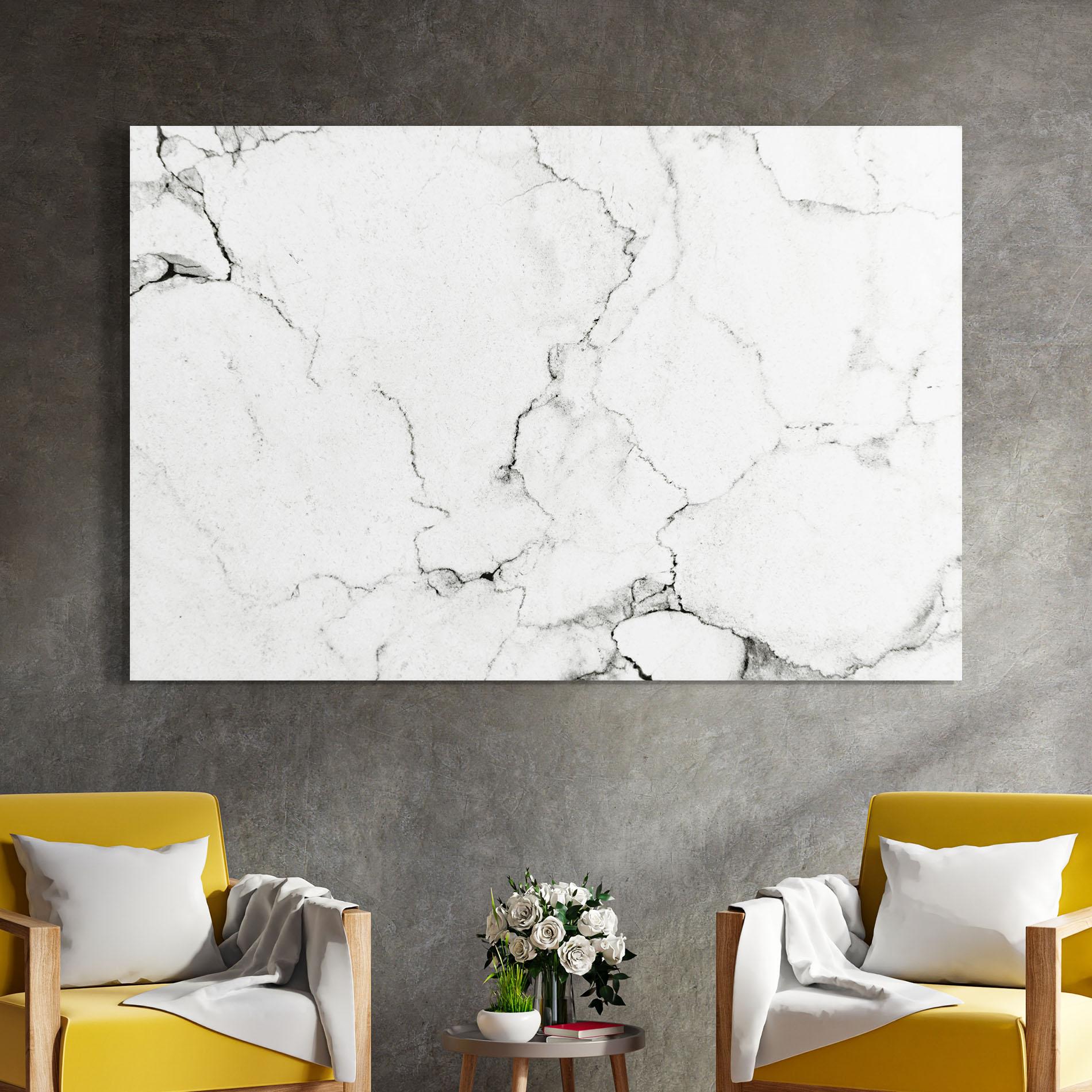 Стъклена картина White Marble Grey mockup 4